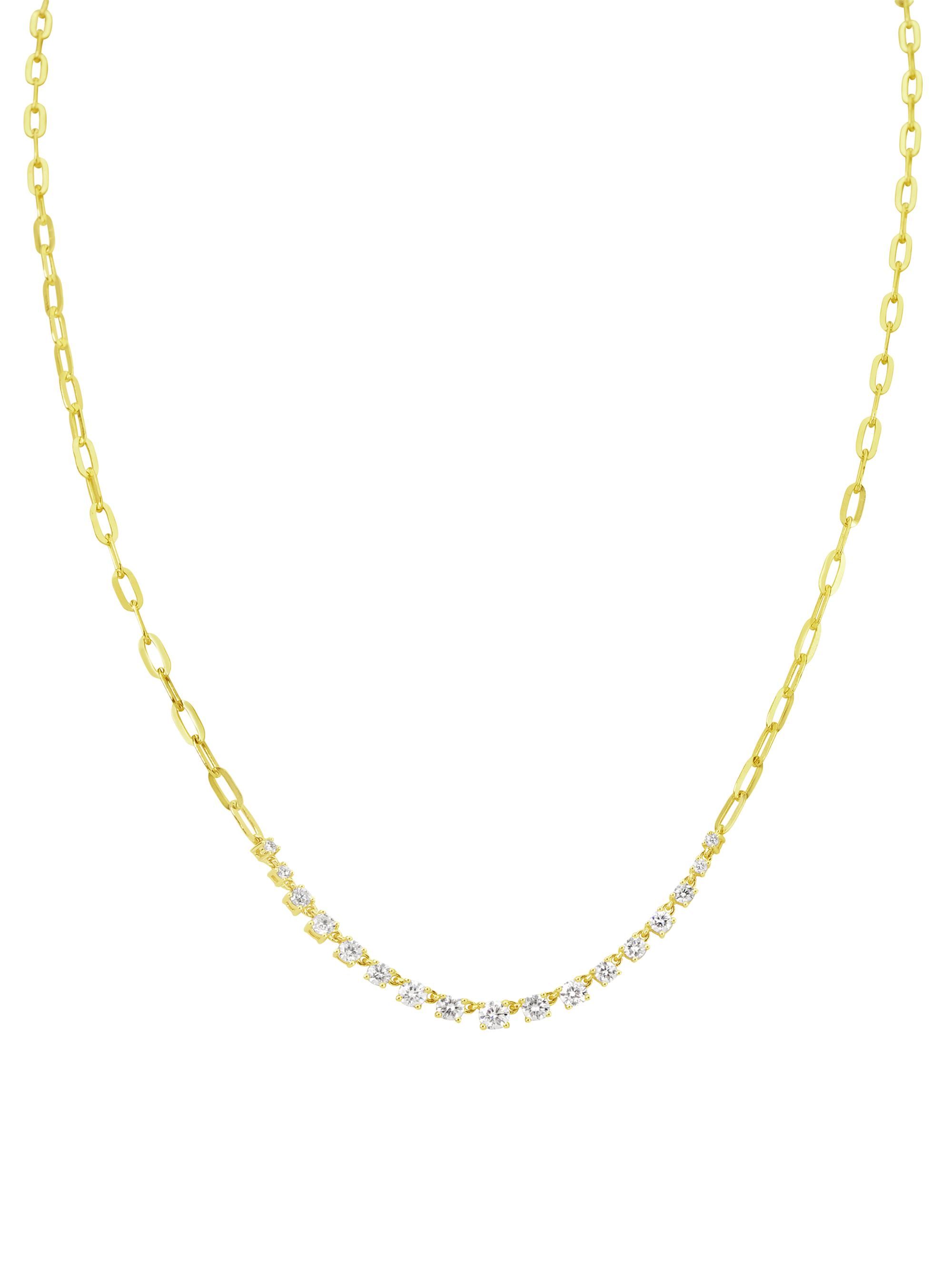 Meira T Women's 14K Yellow Gold & Diamond Paper Clip Chain Necklace - Yellow Gold