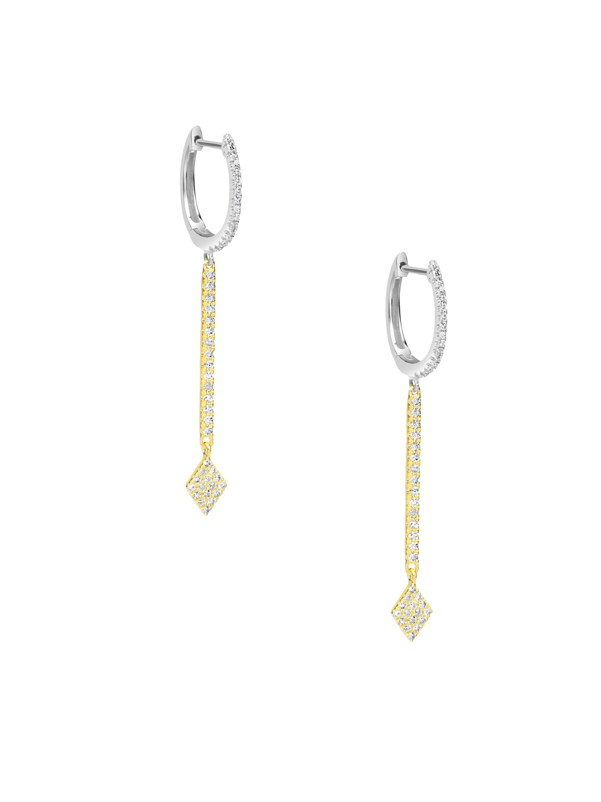 Meira T Women's Two-Tone 14K Gold & Diamond Drop Earrings - Yellow Gold