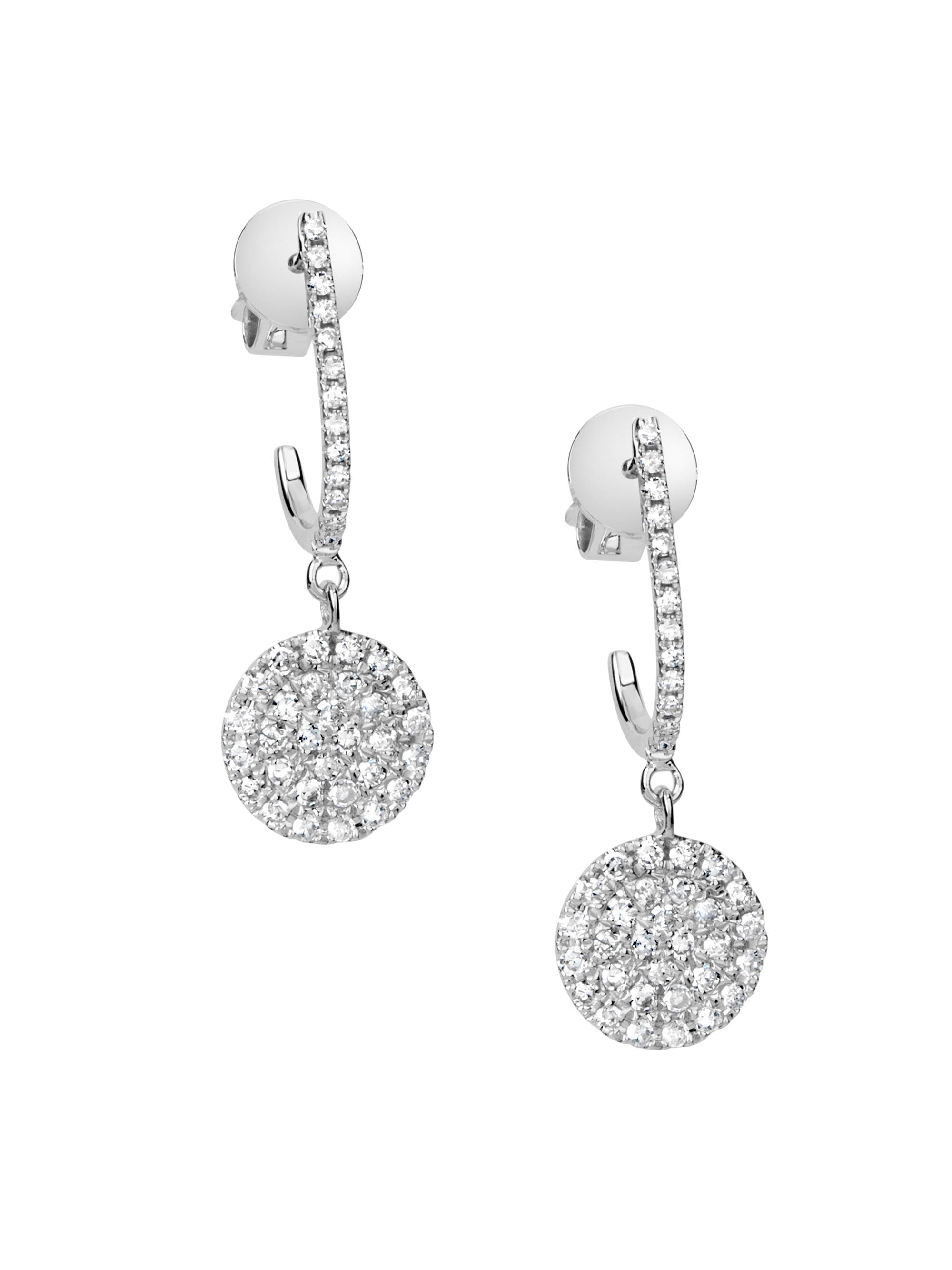 Meira T Women's 14K White Gold & Diamond Drop Earrings - White Gold