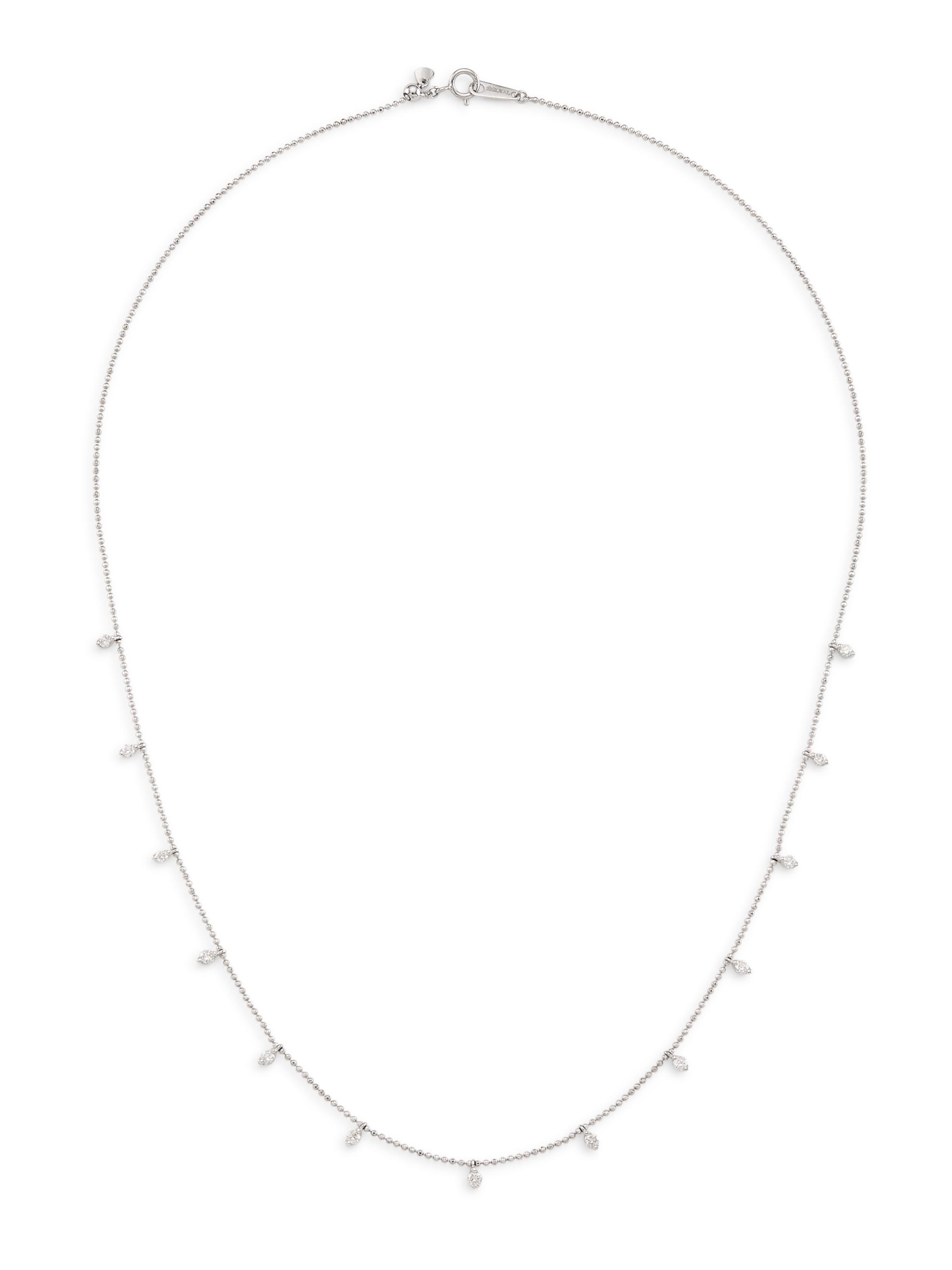 Saks Fifth Avenue Collection Women's 14K White Gold & 0.50 TCW Diamond Beaded Necklace - White