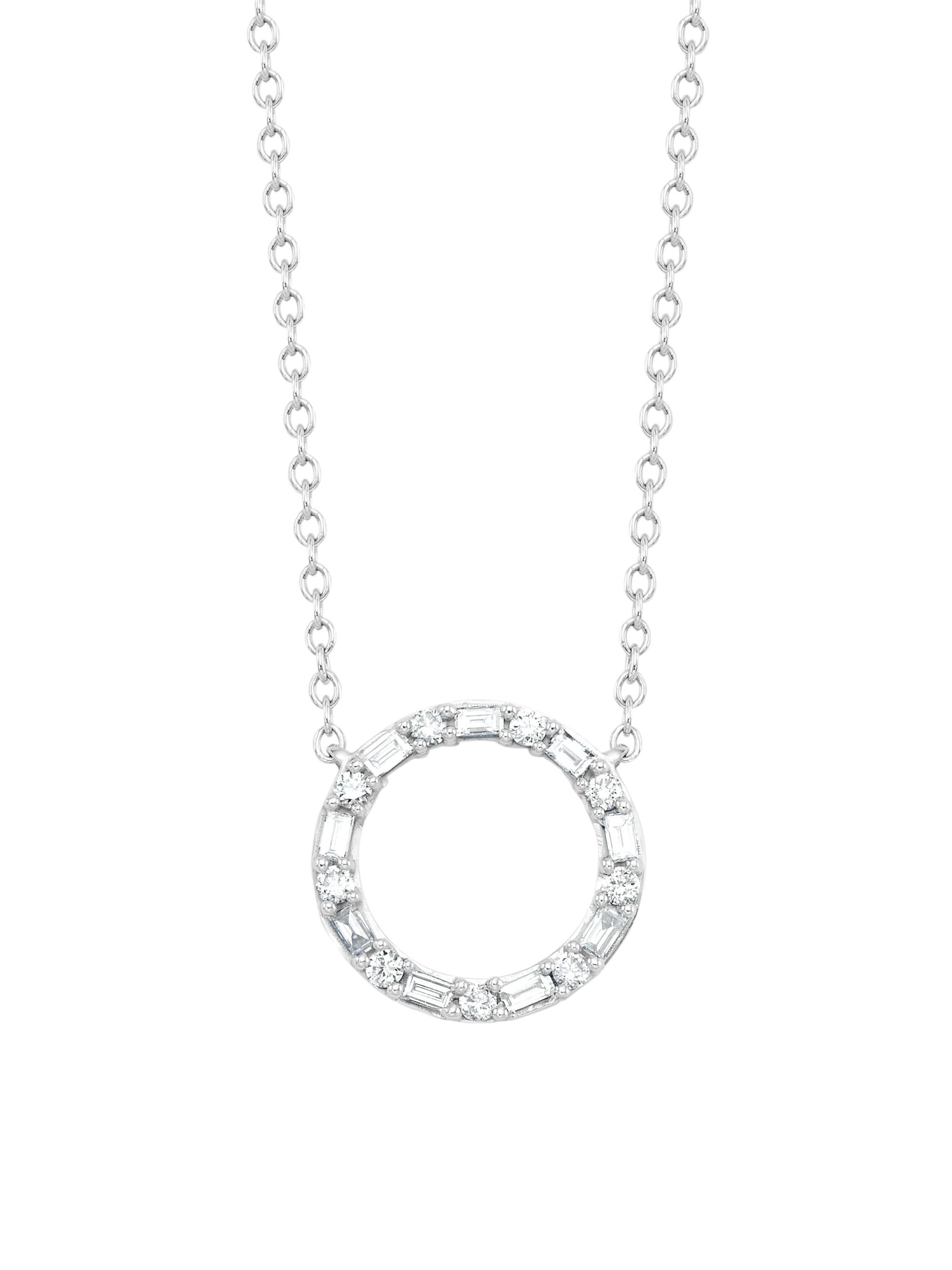 Saks Fifth Avenue Collection Women's 14K White Gold & 0.25 TCW Diamond Round Pendant Necklace - White