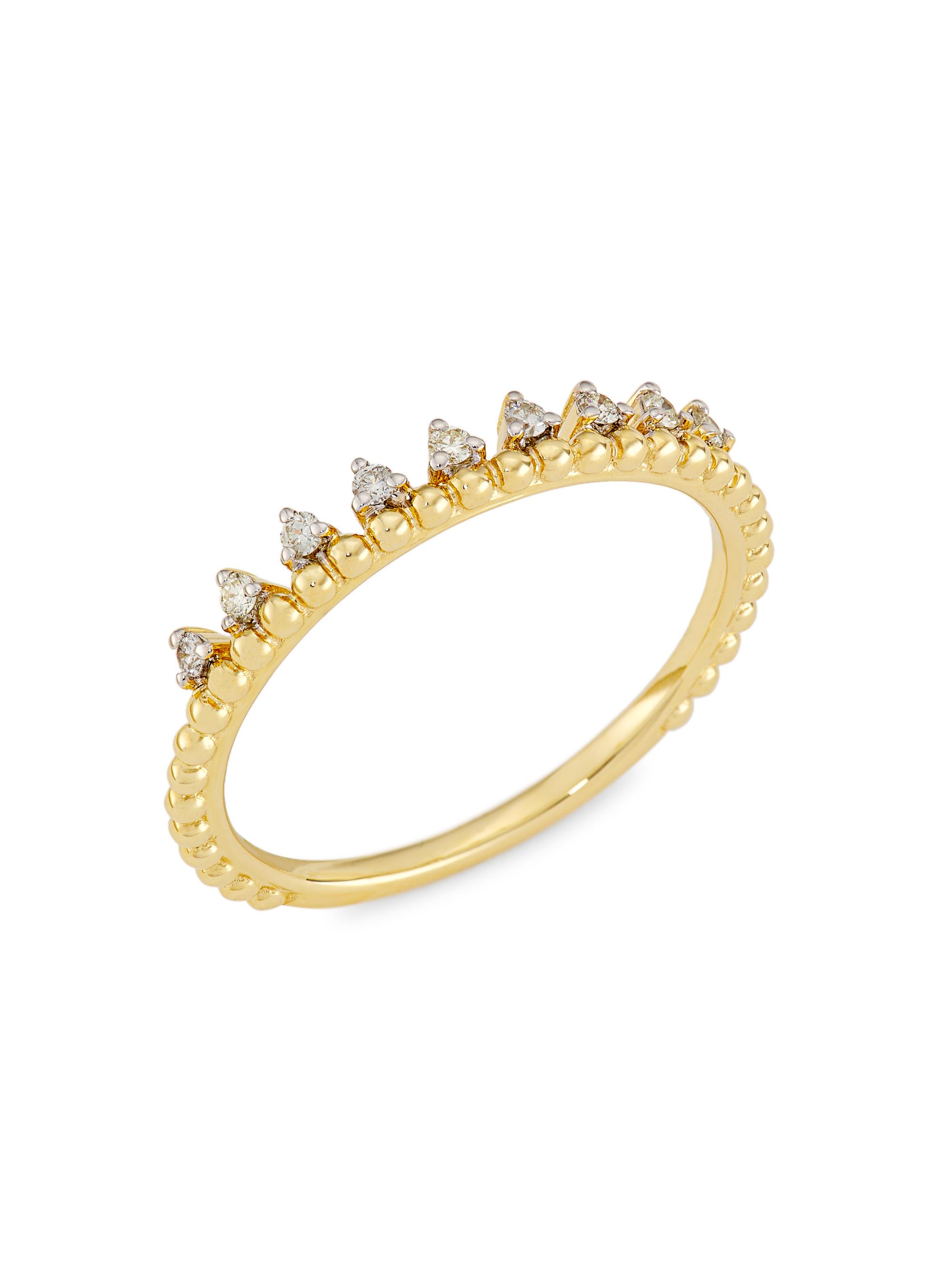 Saks Fifth Avenue Collection Women's 14K Yellow Gold & 0.10 TCW Diamonds Ring - Yellow Gold