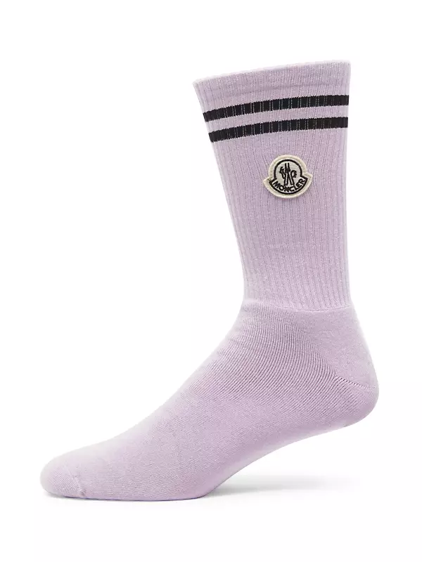 Moncler Men's Ribbed Logo Leg Warmer Socks - Bergdorf Goodman