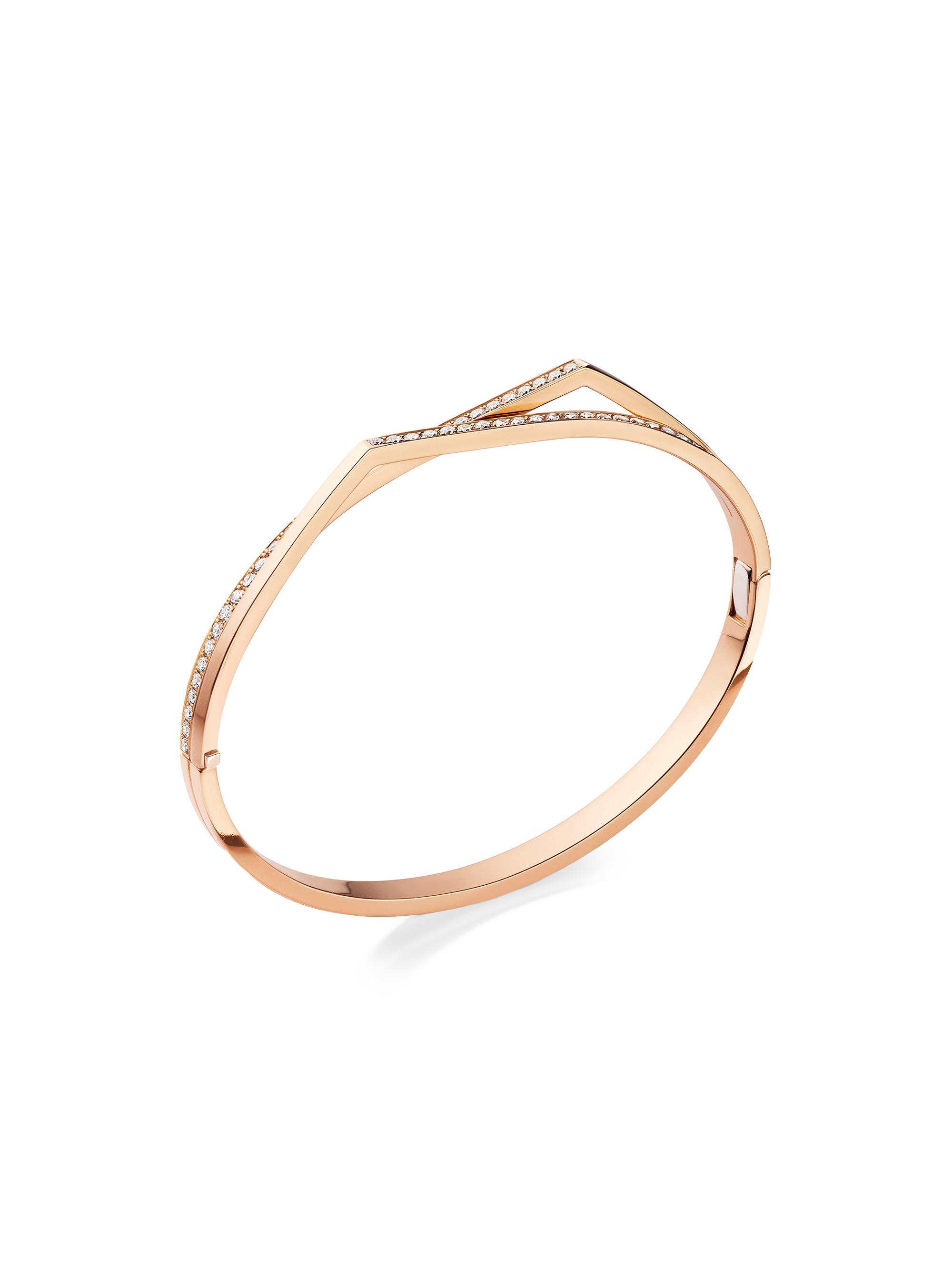 Repossi Women's Antifer 18K Pink Gold & 0.85 TCW Diamond Hinge Bracelet - Pink Gold