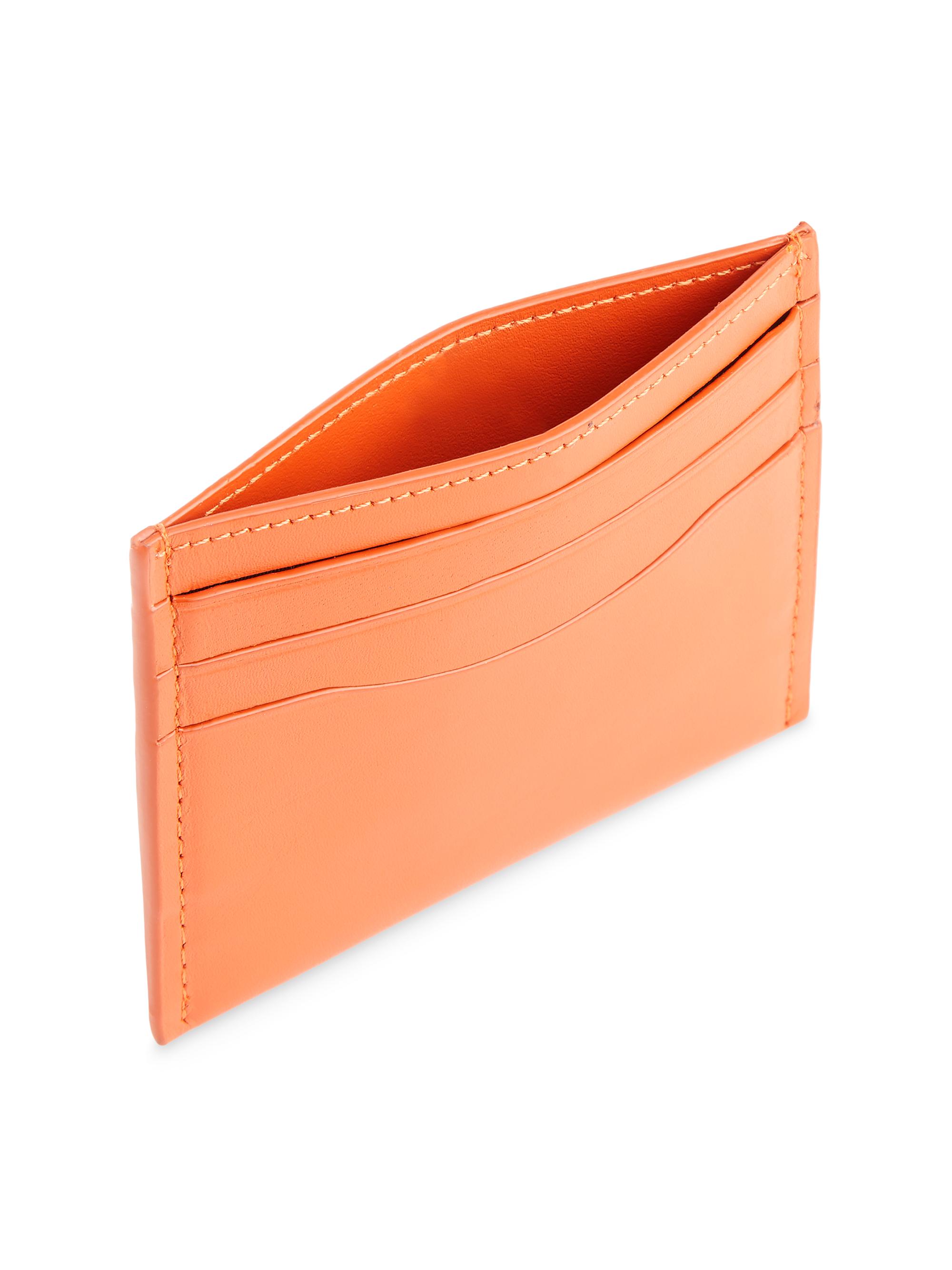 Royce New York Men's RFID-Blocking Leather Card Wallet - Orange