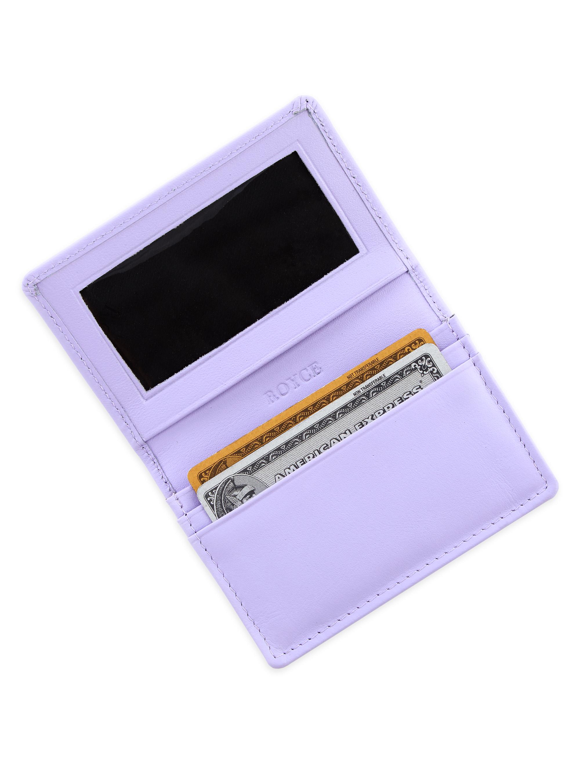 Royce New York Women's Business Card Holder - Lavender