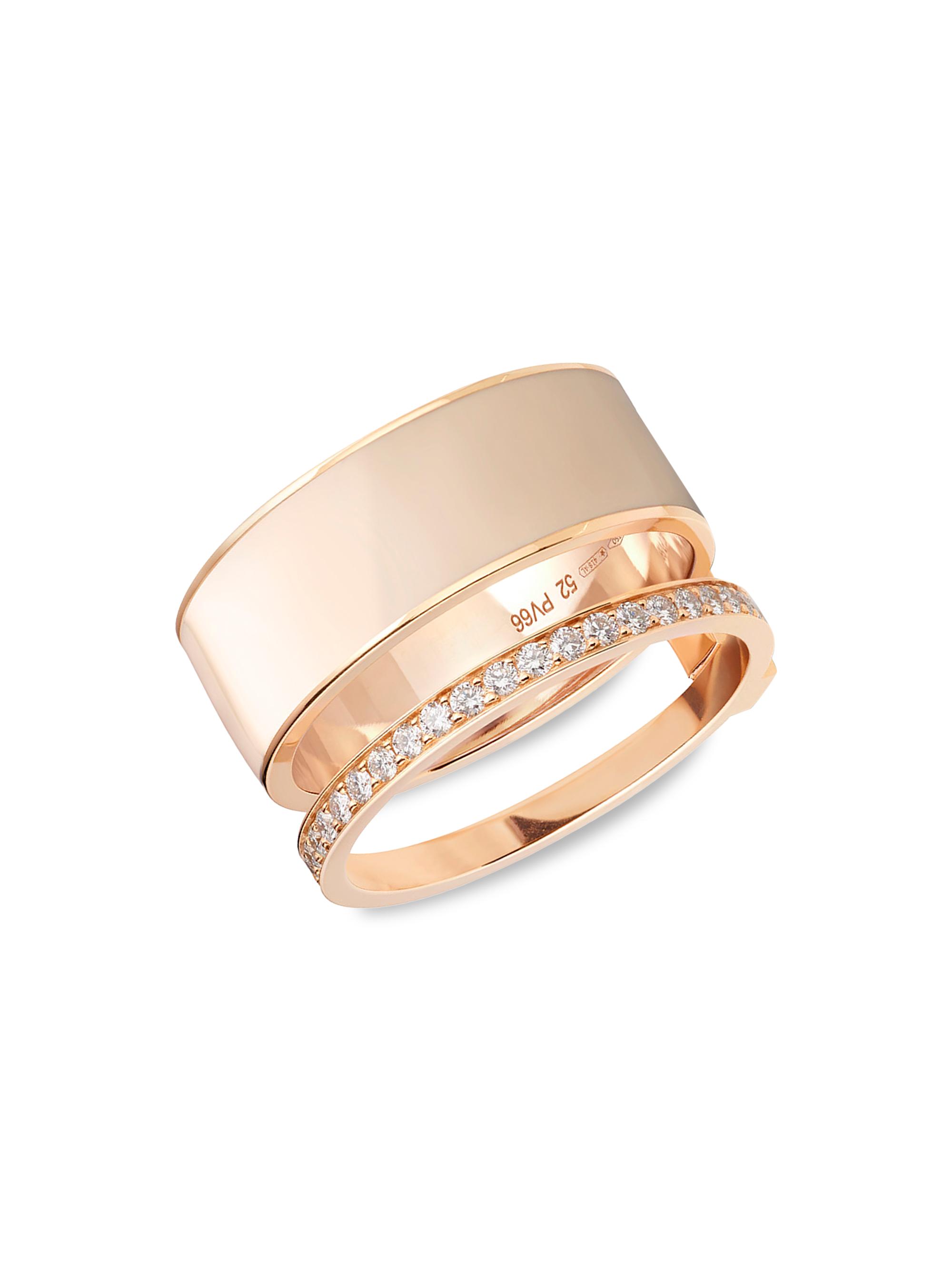 Repossi Women's Berbere 18K Rose Gold & 0.29 TCW Diamond Double-Band Ring - Rose Gold