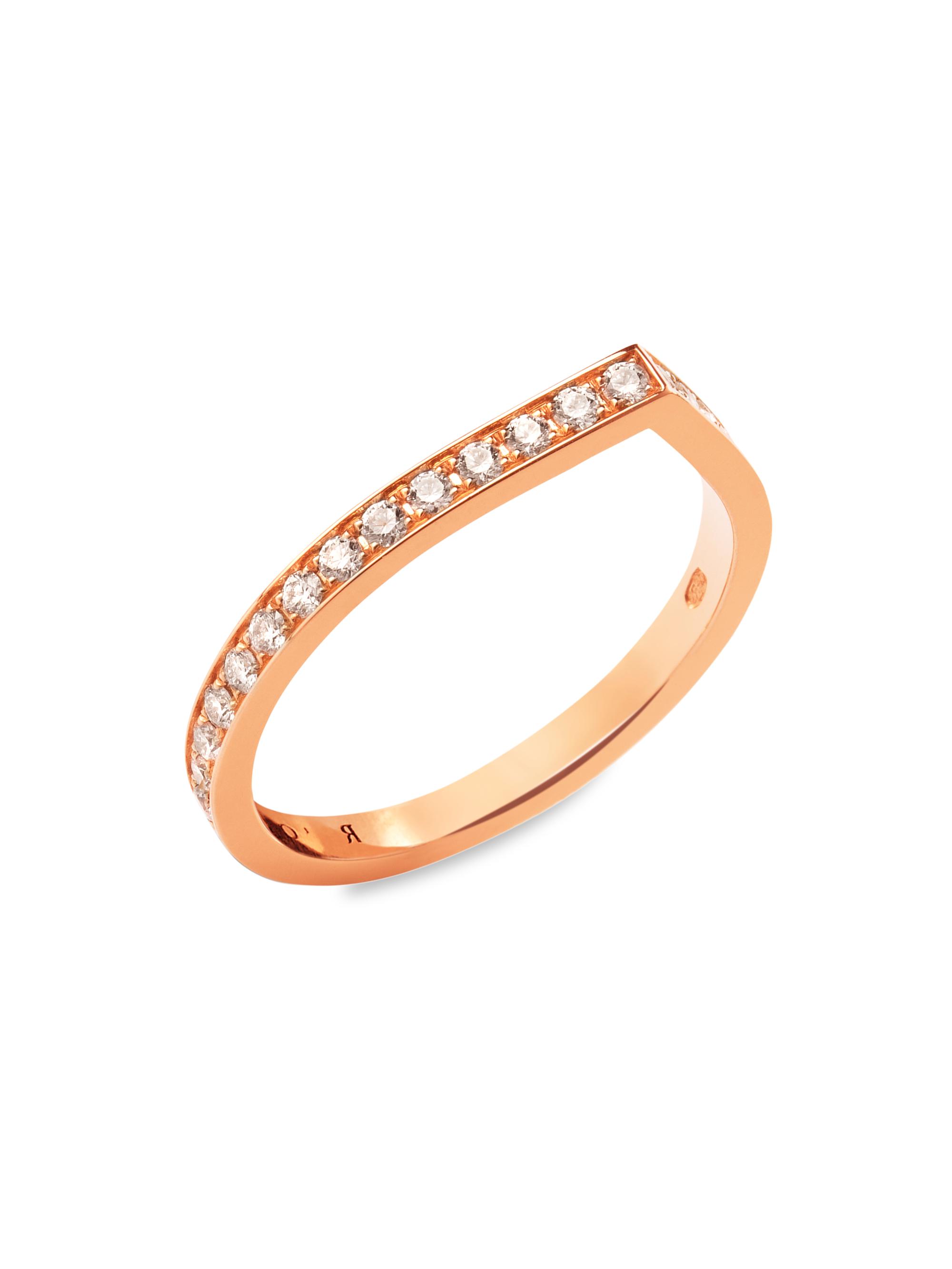 Repossi Women's Antifer 18K Gold & 0.47 TCW Diamond Ring - Pink Gold