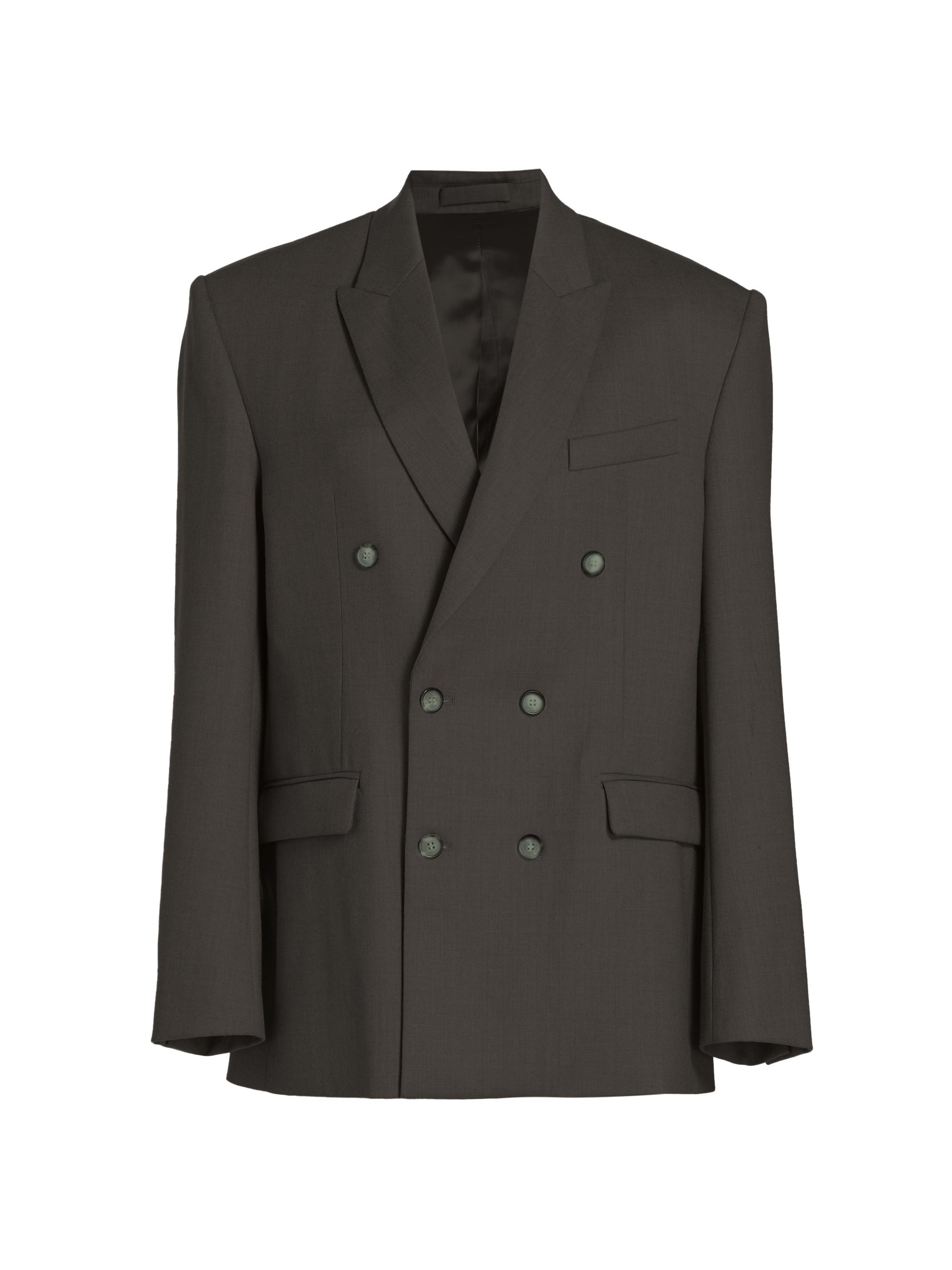 WARDROBE.NYC Women's Wool Double-Breasted Blazer - Charcoal