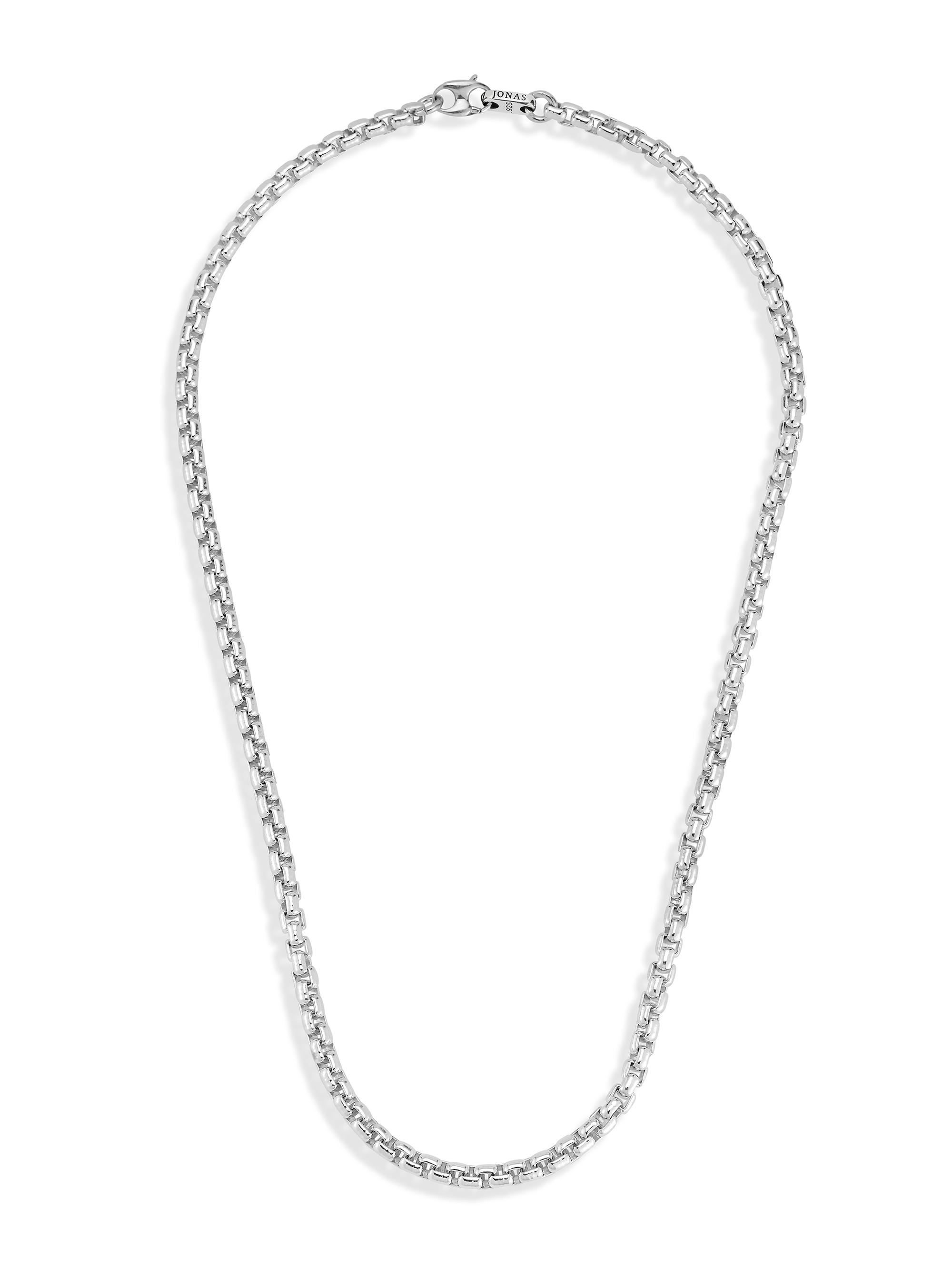 Jonas Studio Men's 5MM Sterling Silver Box Chain Necklace - Silver