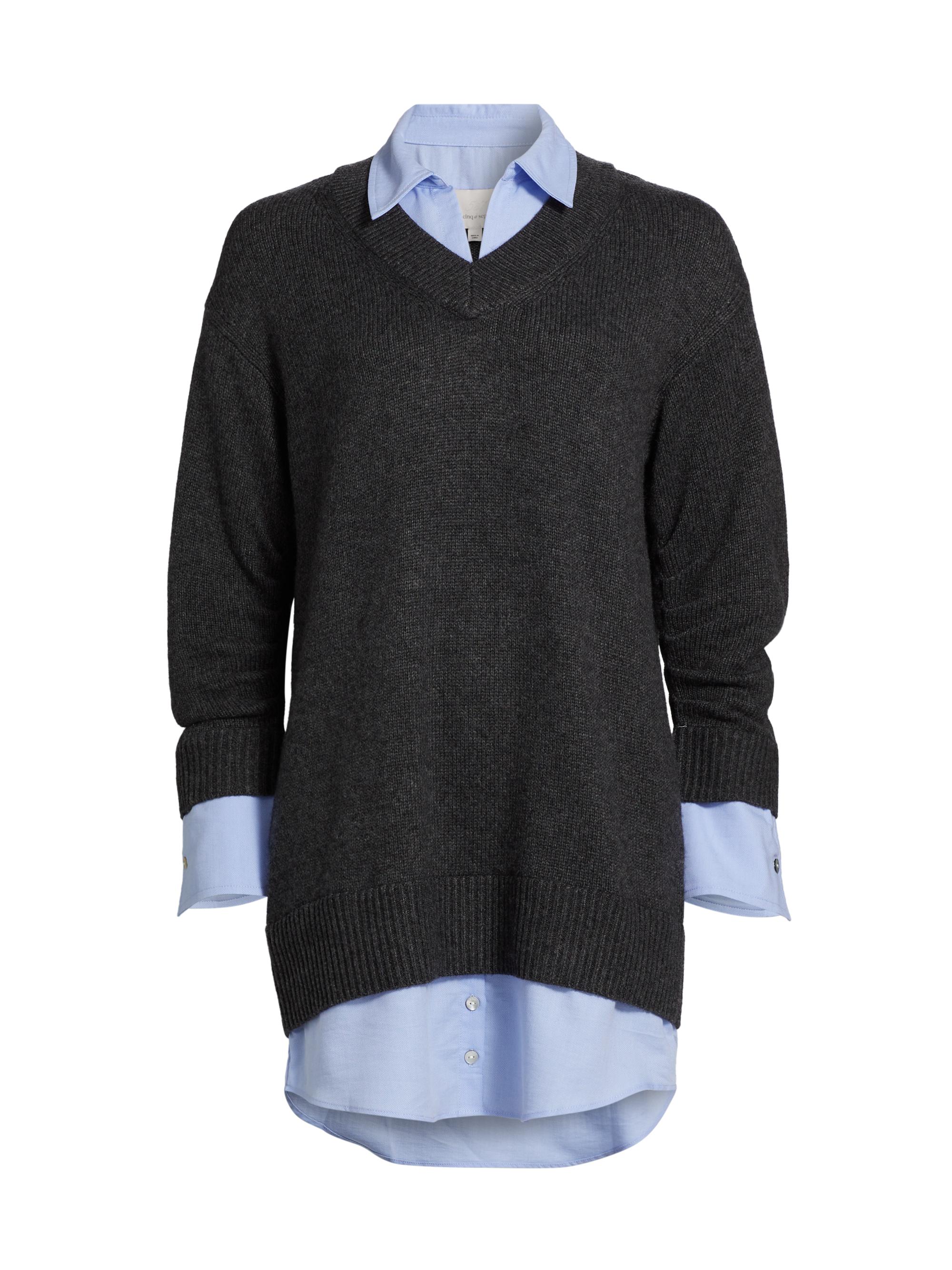 CINQ A SEPT Women's Santina Layered Mini Dress - Black Khaki