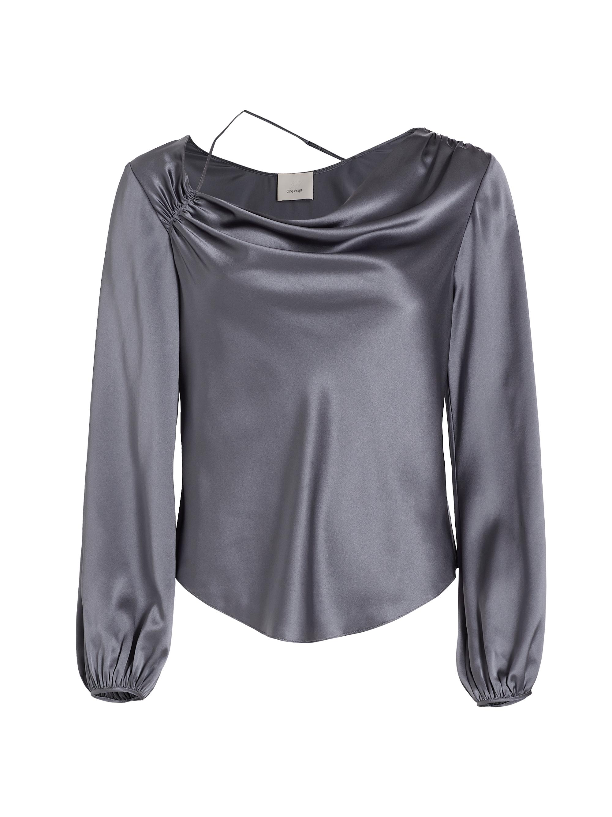 Cinq à Sept Women's Jordy Cowlneck Silk Top - Slate