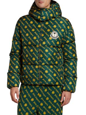 Palm Angels Kids logo-print zip-up track jacket - Green