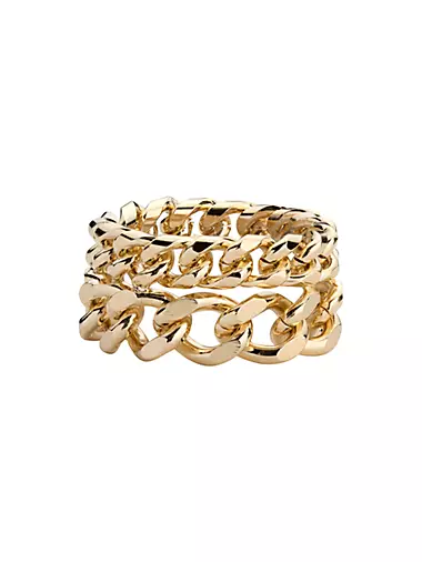 Dean 10K-Gold-Plated Double-Band Ring