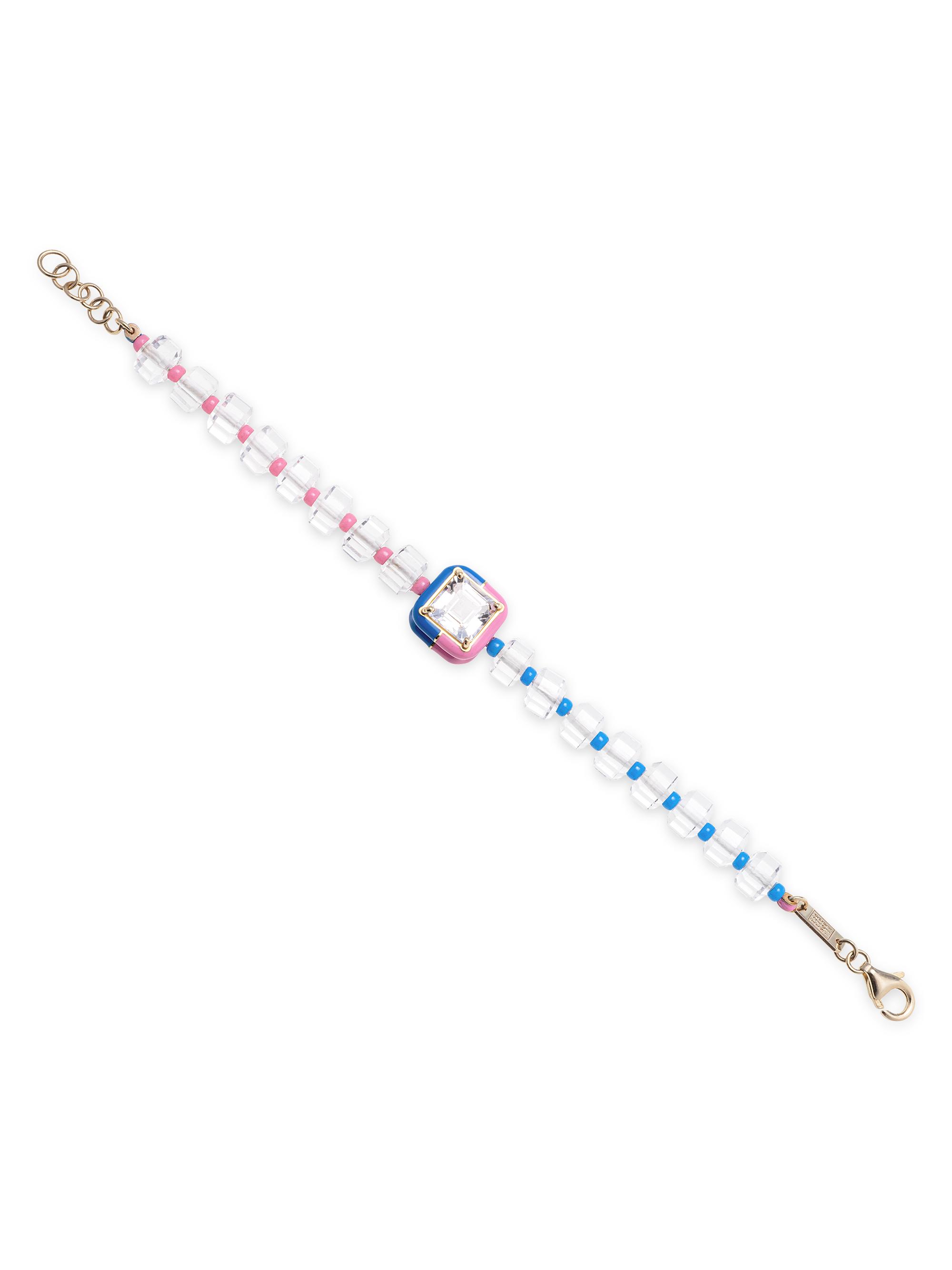 Bea Bongiasca Women's B Color Goldtone Silver & Mixed-Media Beaded Bracelet - Pink