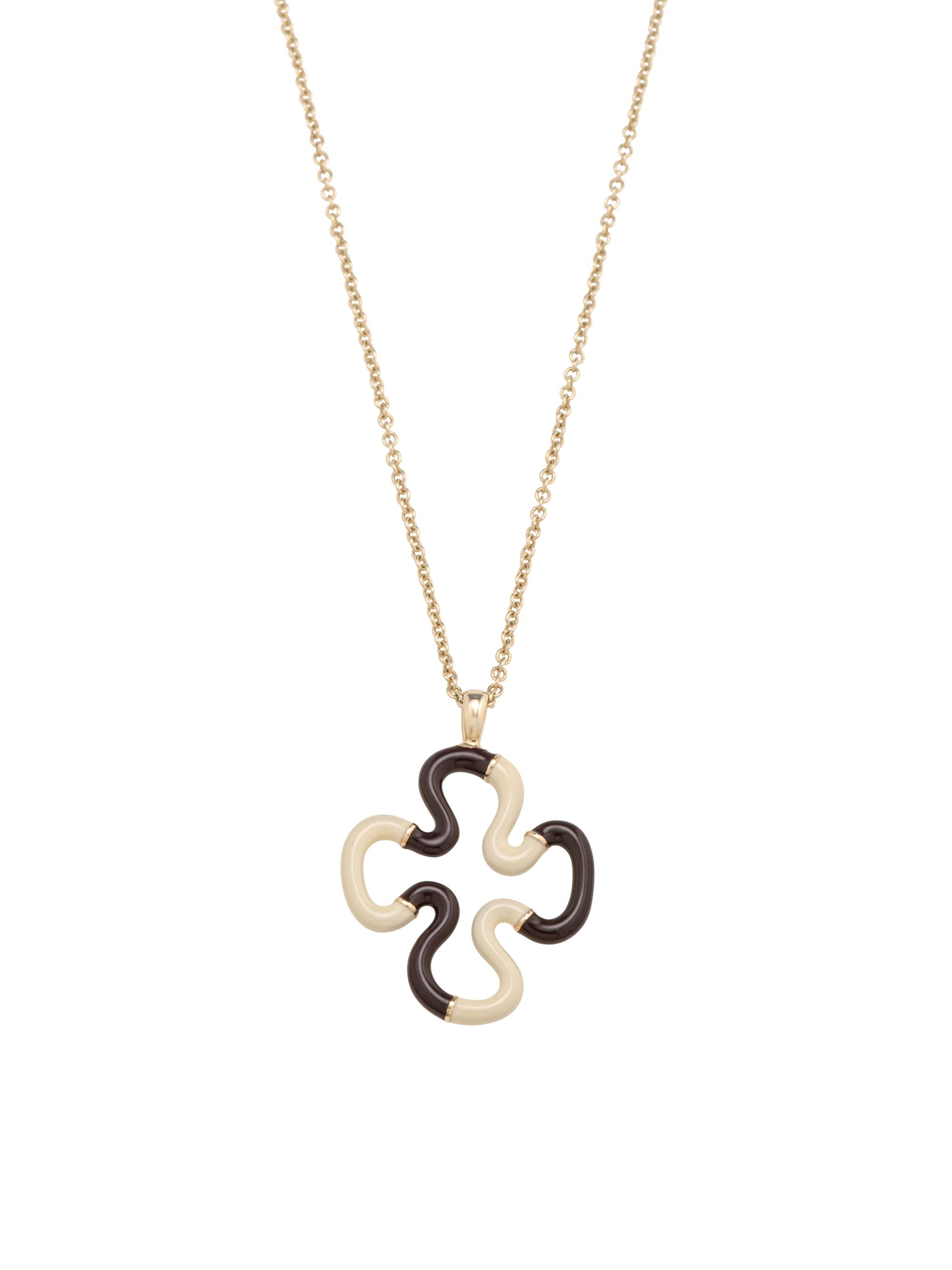 Bea Bongiasca Women's B Color Goldtone & Enamel Flower Pendant Necklace - Brown