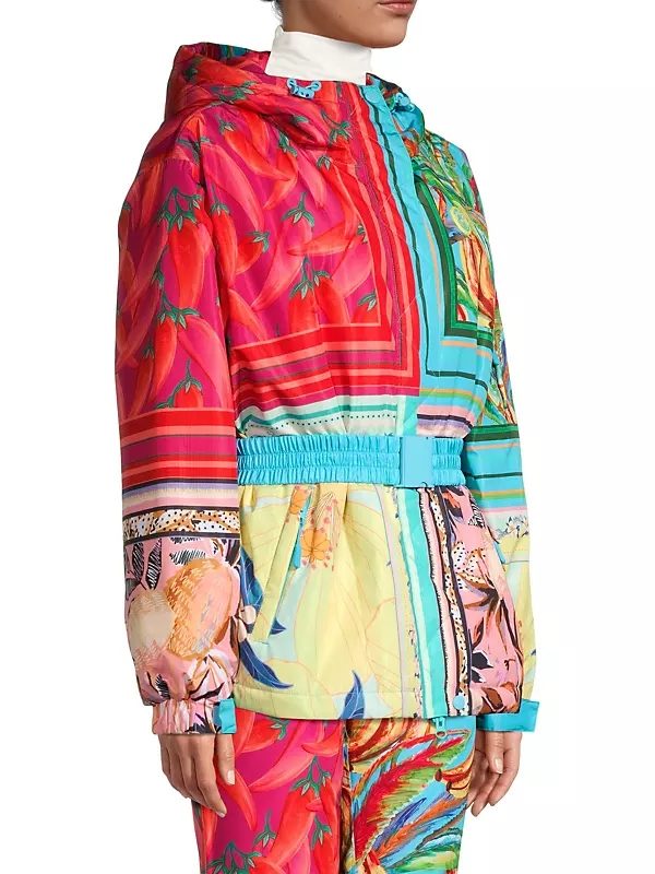 Buy Farm Rio Mixed Scarves Reversible Puffer Jacket - Patch Scarf At 50%  Off