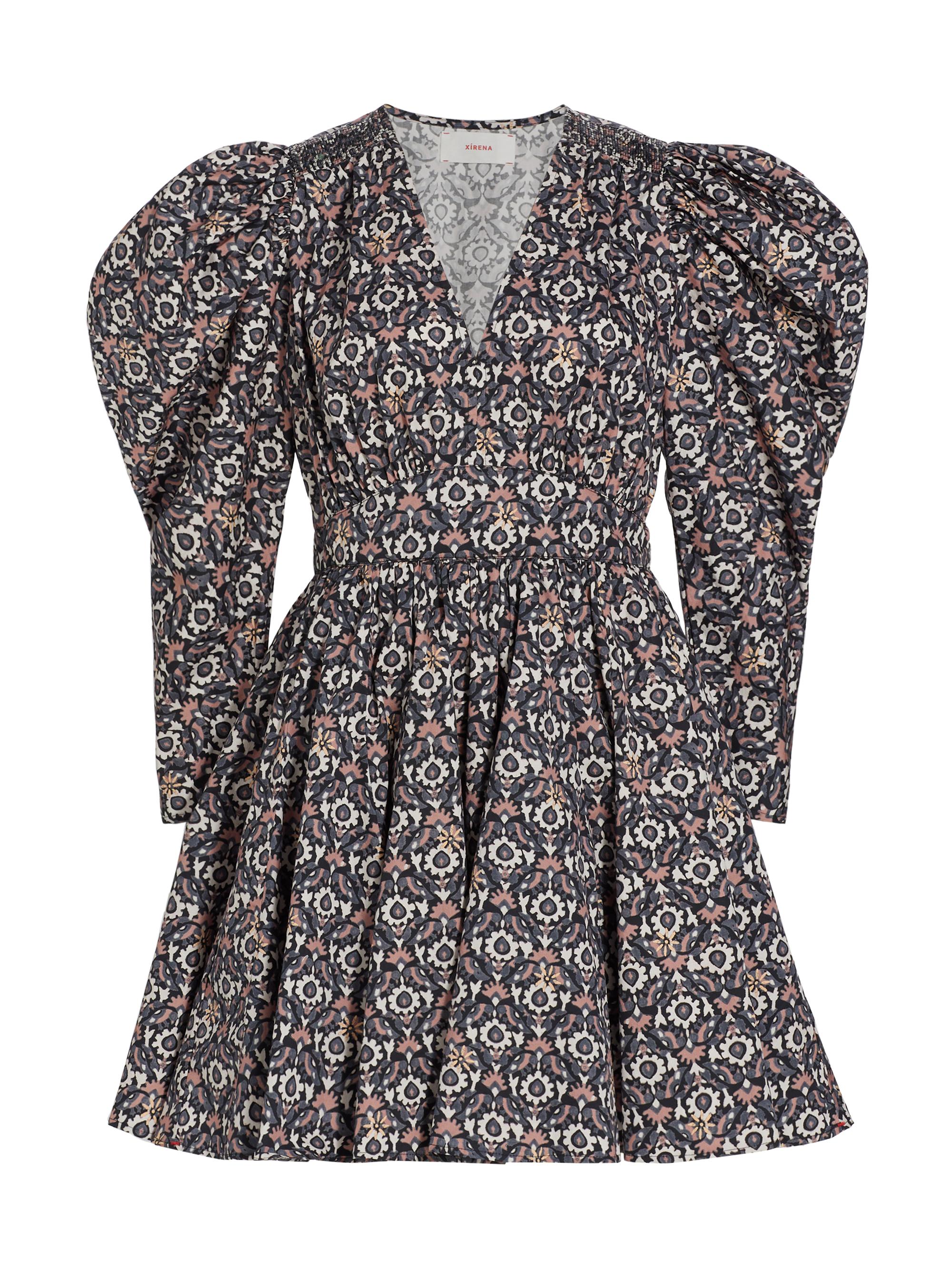 XÍRENA Women's Ophelia Cotton Fit & Flare Minidress - Gray Bird