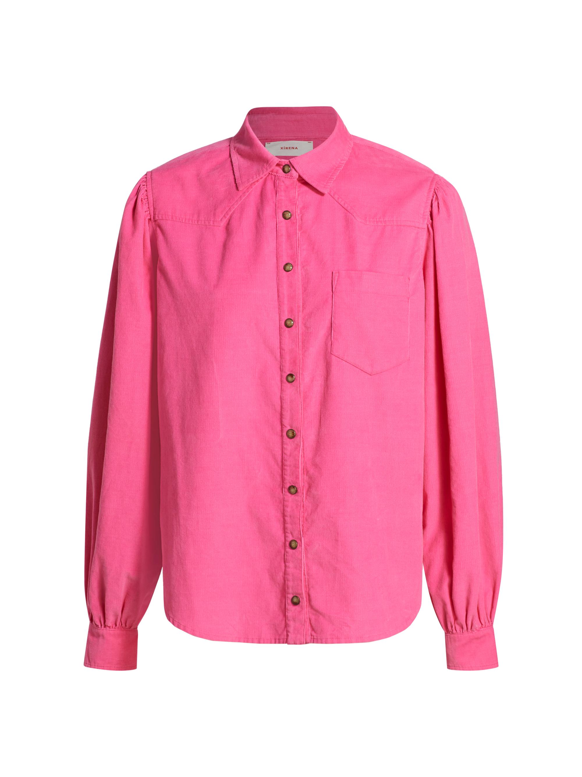 Xirena Women's Wylan Cotton Corduroy Western-Style Shirt - Pink Peony