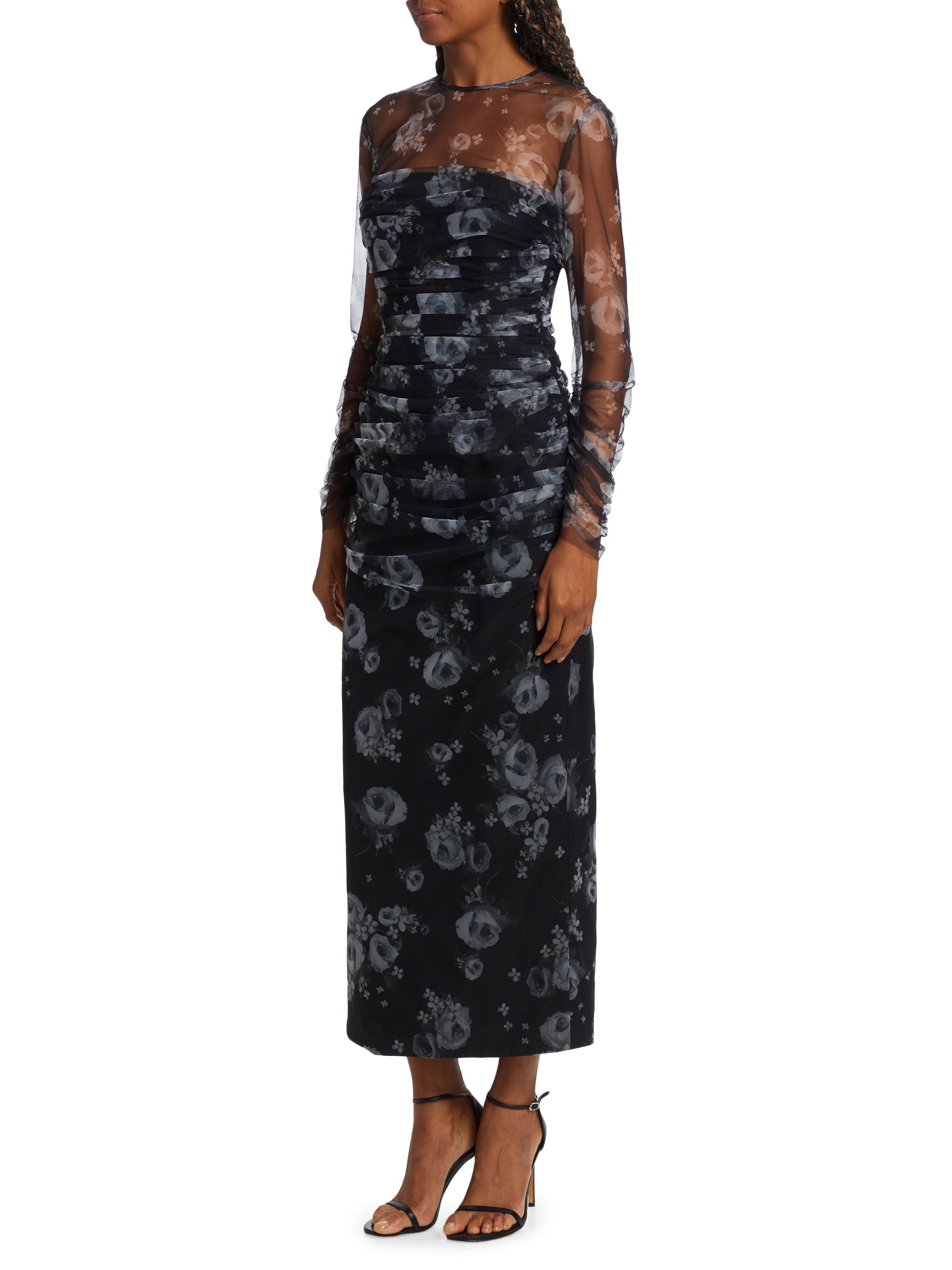 knee length dresses for ladies Baltic Born Womens Marie Mock Neck Maxi Dress | Sage Floral