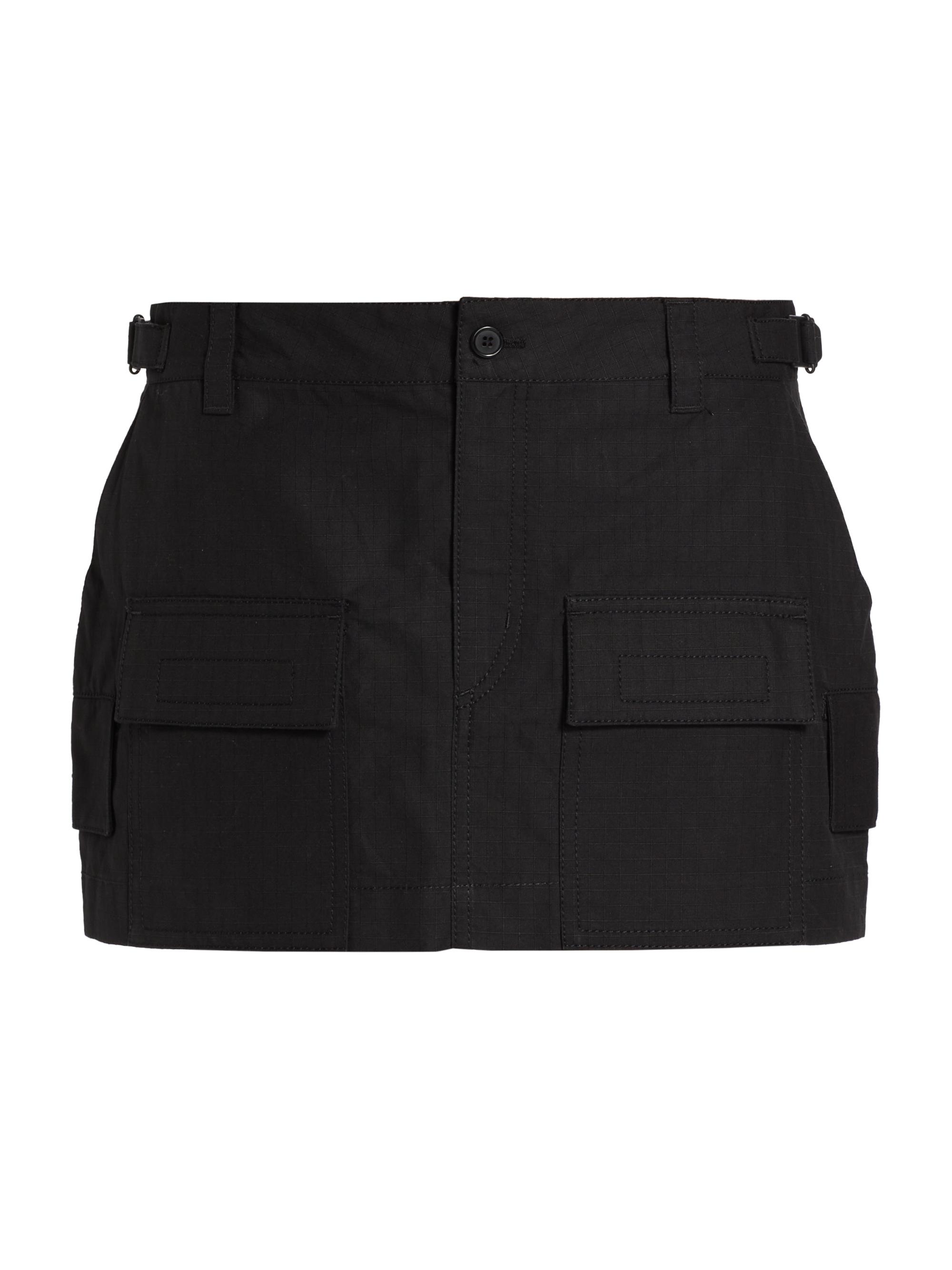 WARDROBE.NYC Women's Cargo Buckle Miniskirt - Black