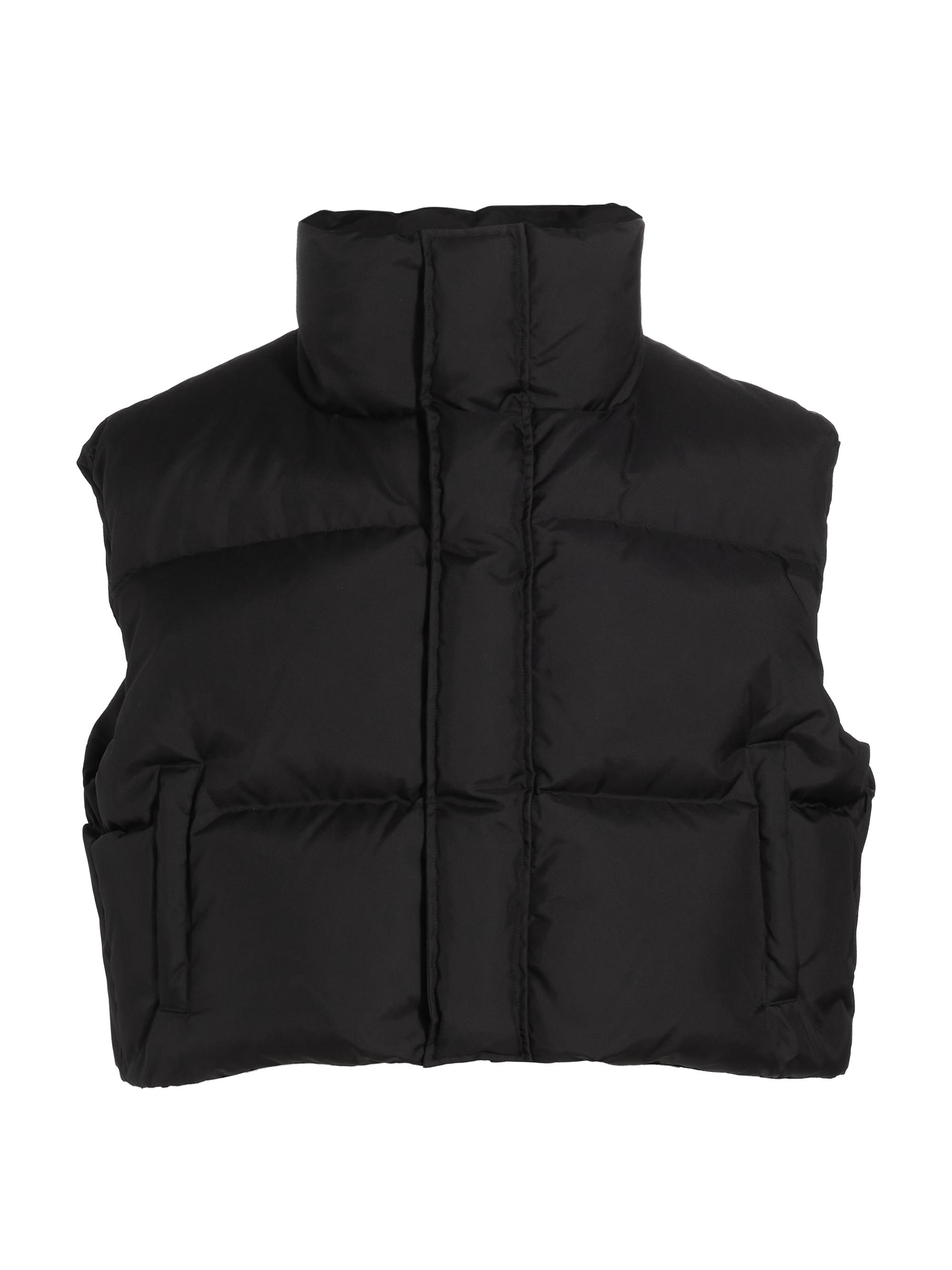 WARDROBE.NYC Women's Cropped Puffer Vest - Black