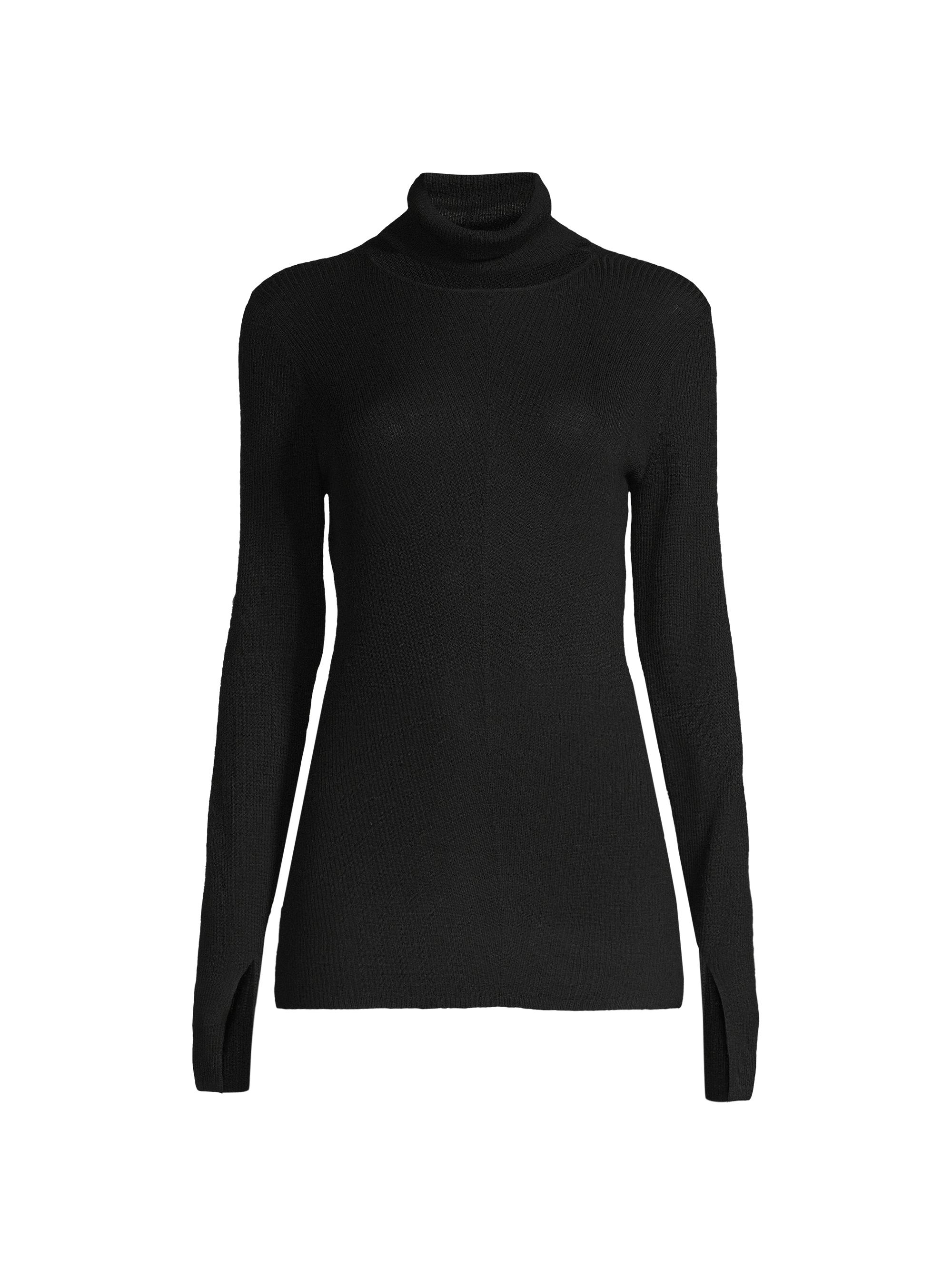 Ginger & Smart Women's Turtleneck Cut Out Sweater - Black