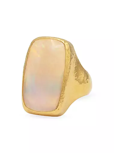 Rune 24K Yellow Gold & Opal Ring