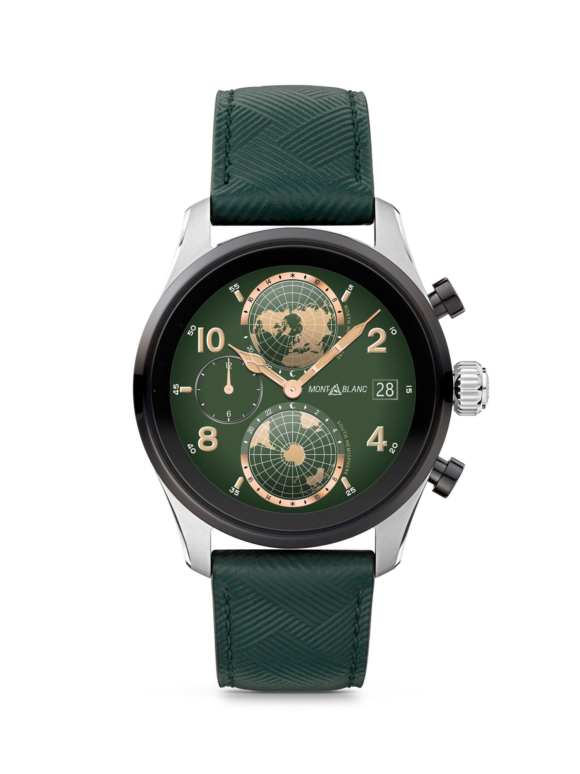Montblanc Women's Summit 3 Titanium, Rubber & Leather Smartwatch - Green Black
