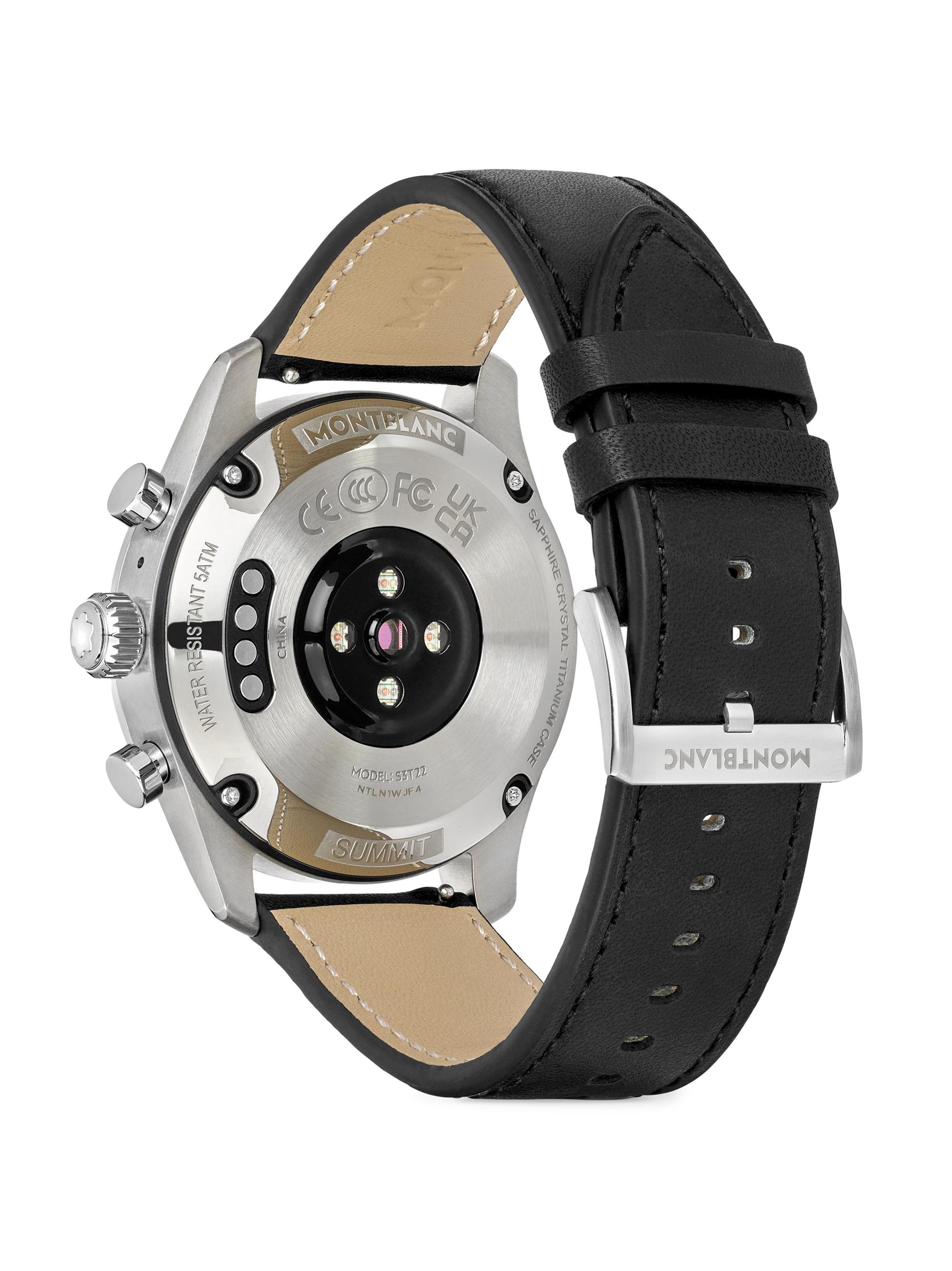 モンポケメリー Montblanc Summit 3 Titanium, Rubber & Leather Smartwatch | Saks