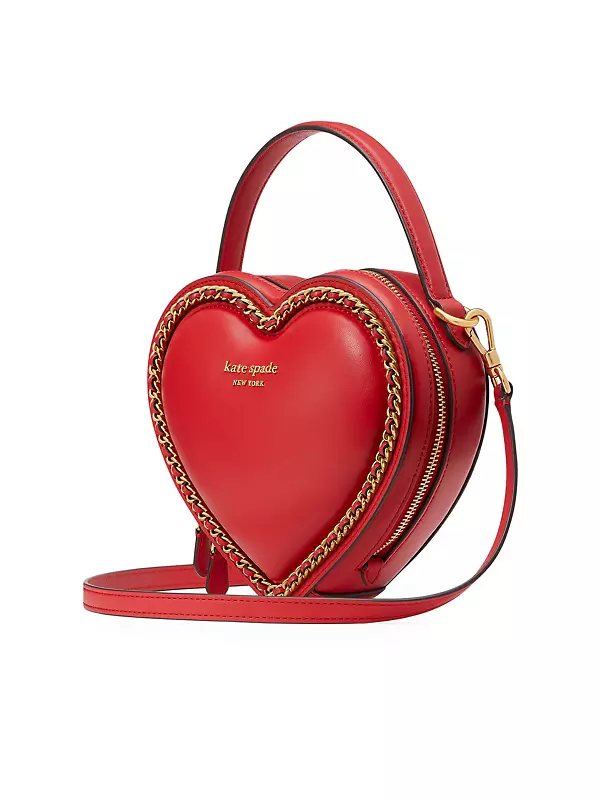 Kate Spade New York Red Heart-shaped Heart Bag Chain Small Shoulder Bag