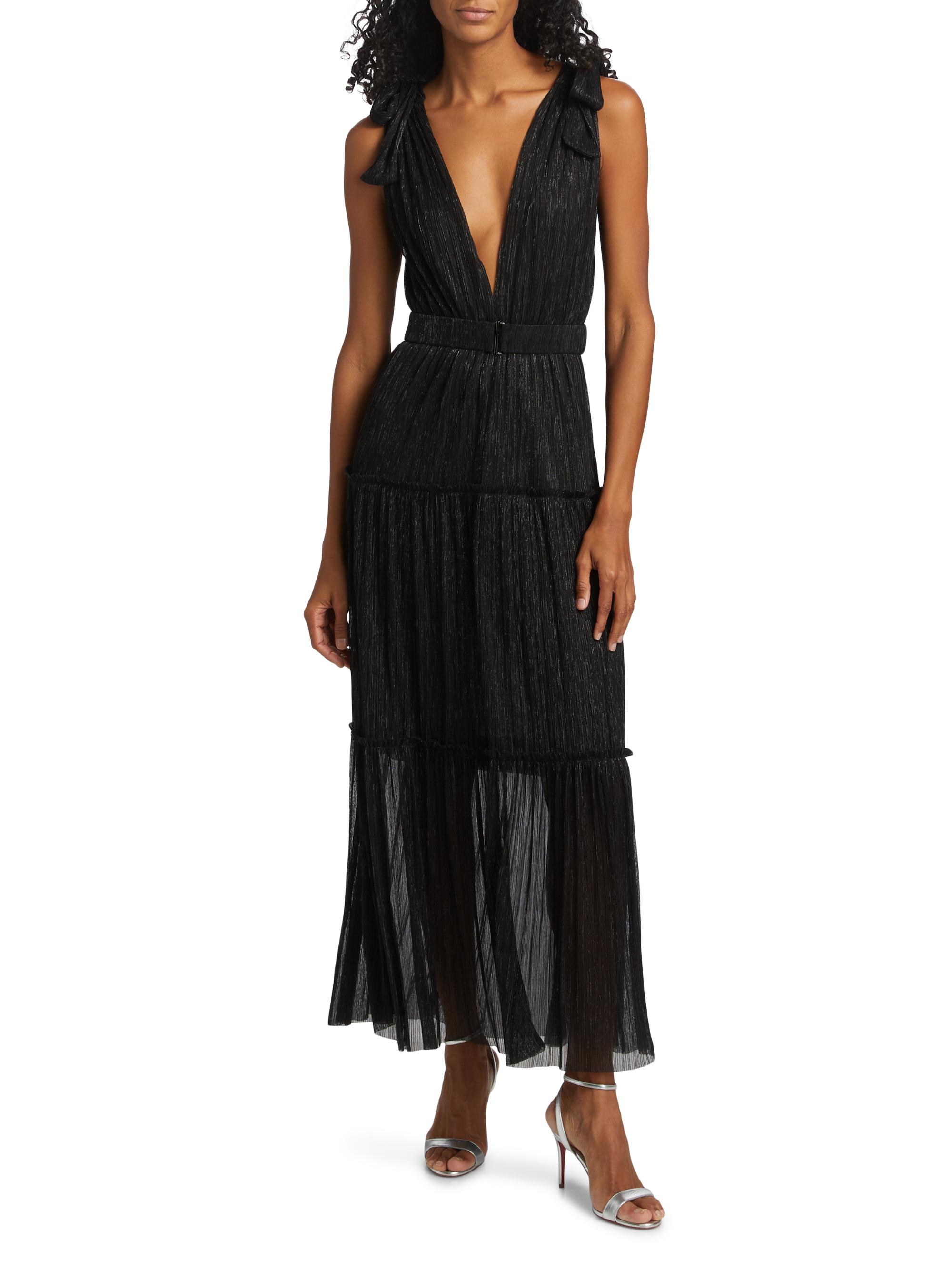 Sabina Musáyev Helena Metallic Tiered Maxi Dress | Saks Fifth Avenue