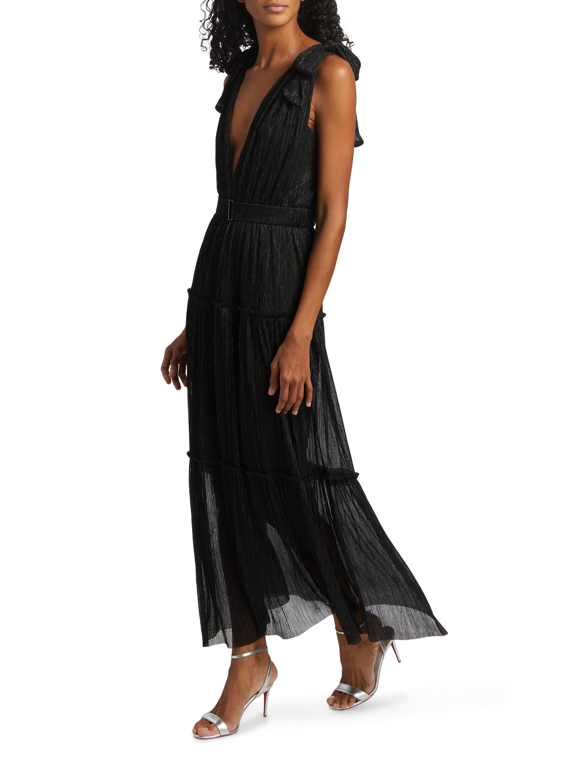 Sabina Musáyev Helena Metallic Tiered Maxi Dress | Saks Fifth Avenue