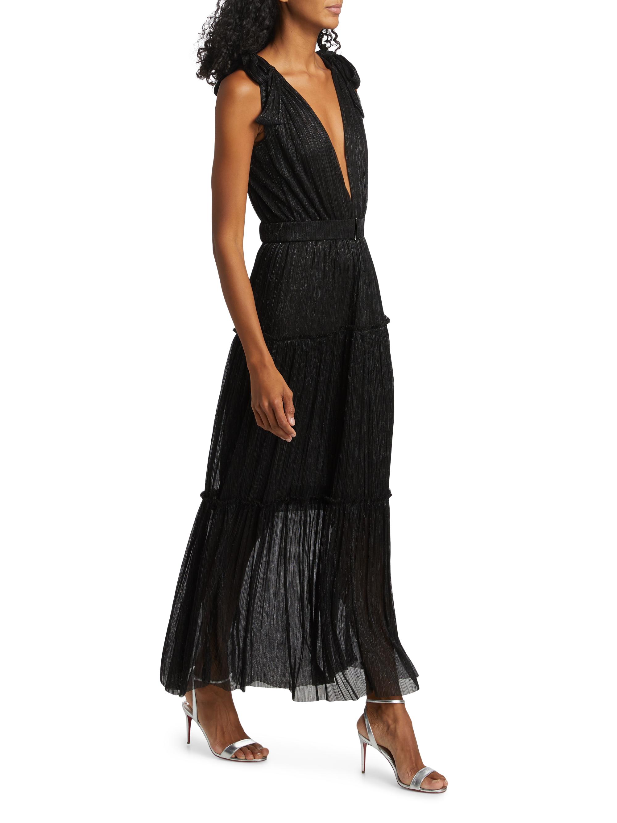 Sabina Musáyev Helena Metallic Tiered Maxi Dress | Saks Fifth Avenue