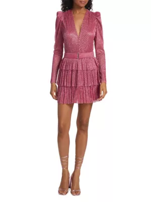 Shop Sabina Musáyev Carry Metallic Foil Ruffled Minidress | Saks Fifth  Avenue