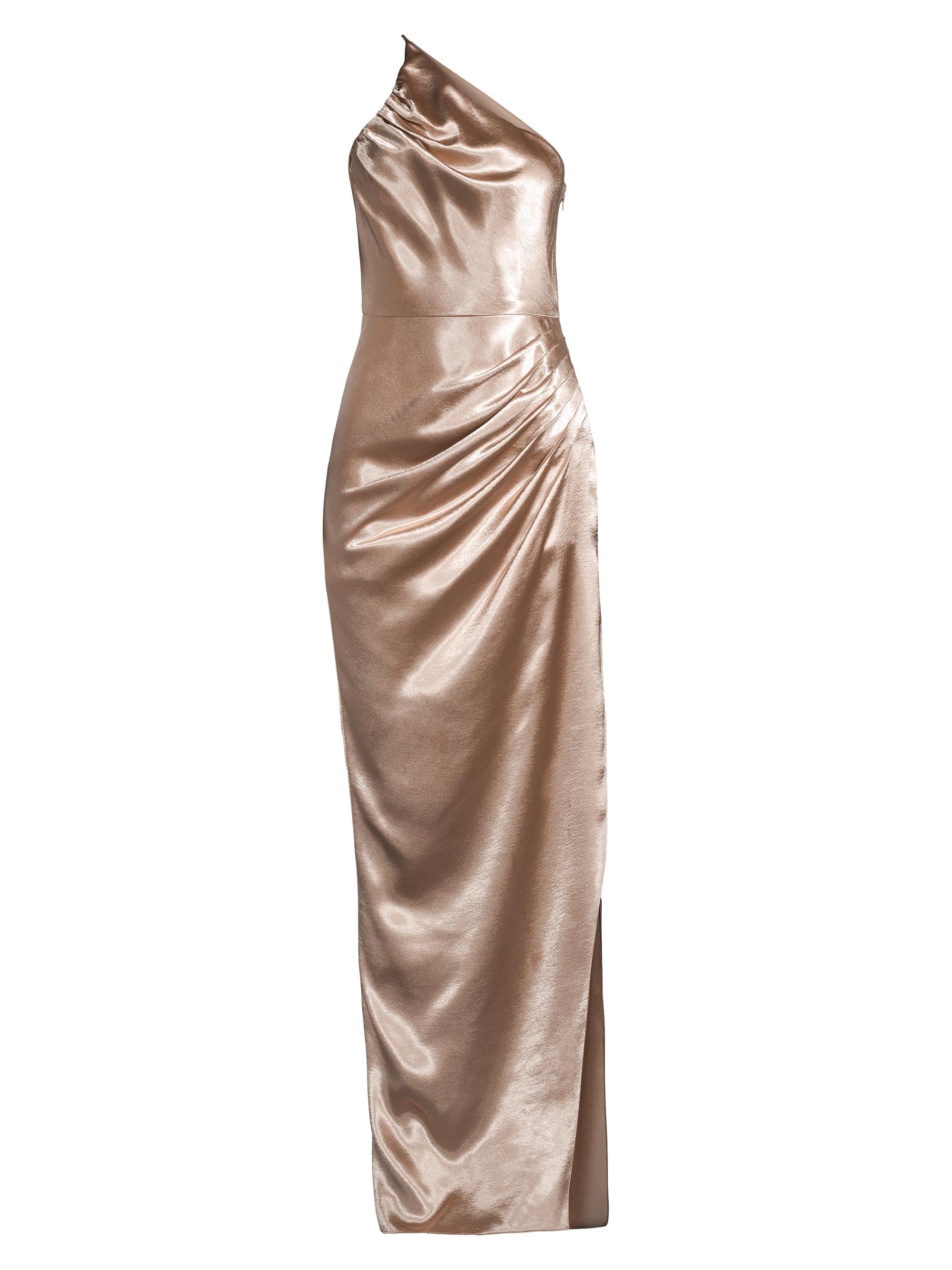 Aiifos Women's Mira Satin Floor-Length Gown - Metallic Beige