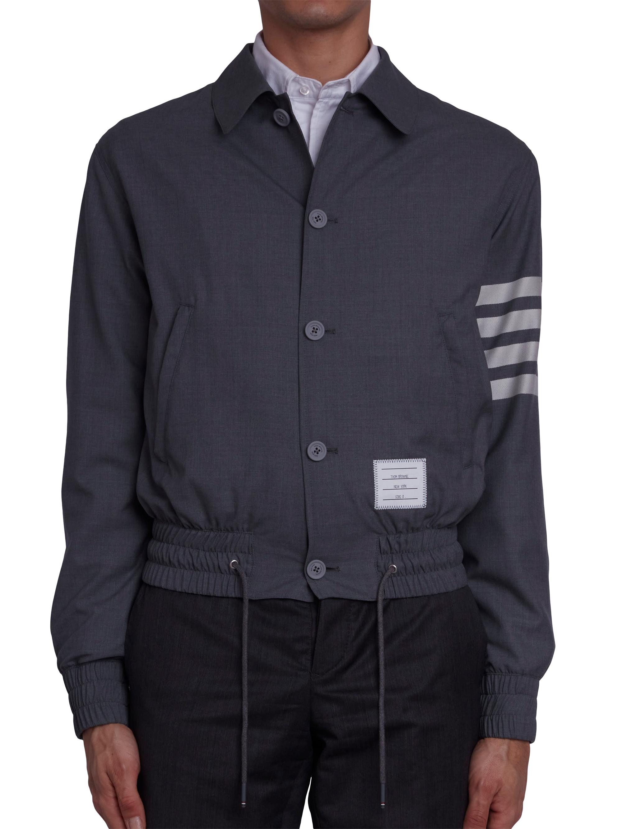 Thom Browne Men's Four-Bar Blouson Jacket - Med Grey