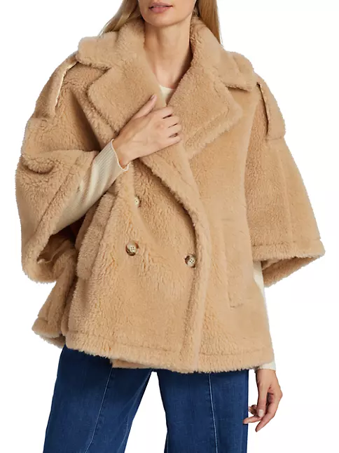 Faux Fur Trimmed Virgin Wool Coat in Brown - Lanvin