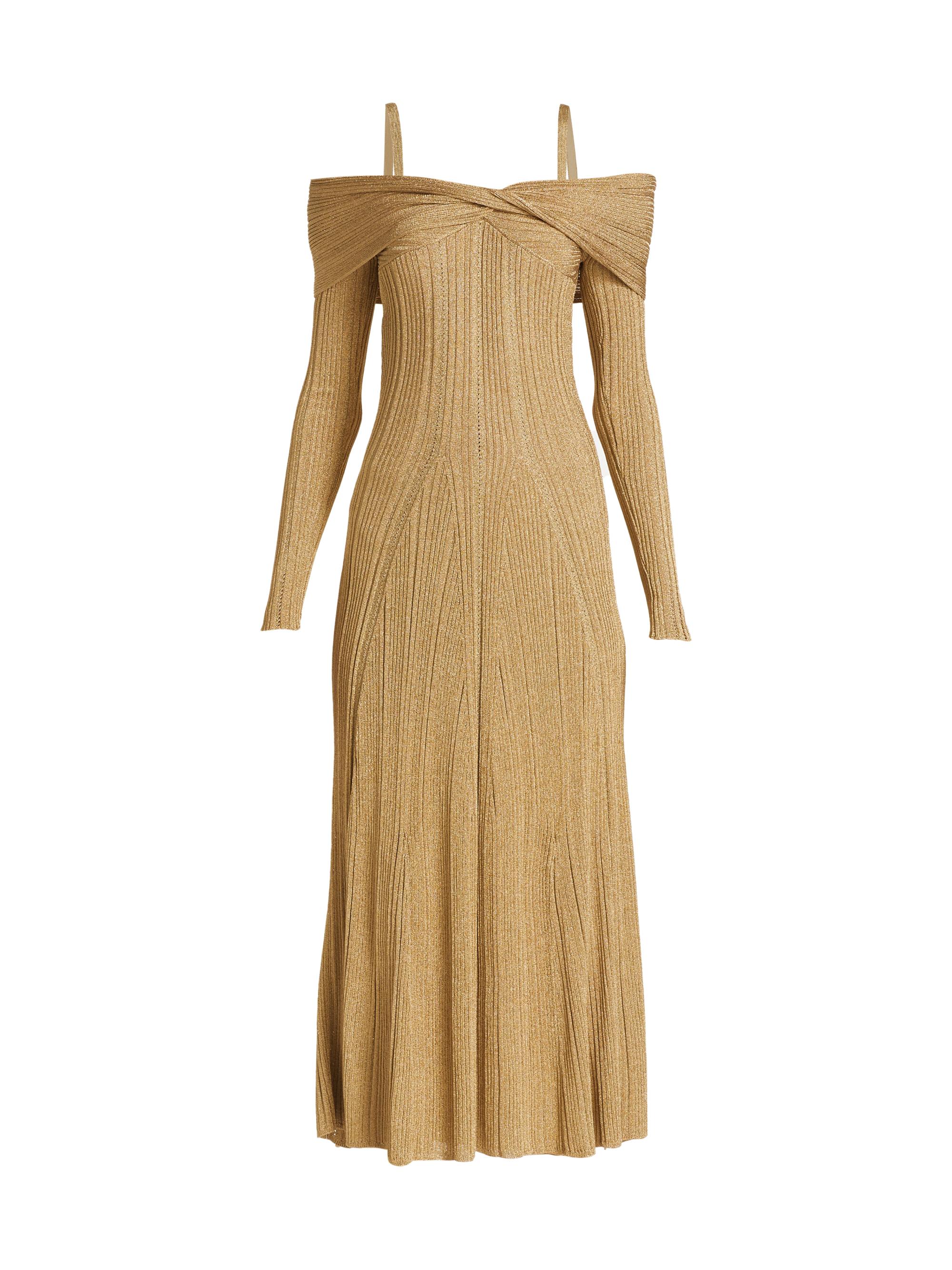 Jason Wu Collection Metallic Off-The-Shoulder Midi-Dress | Saks Fifth Avenue