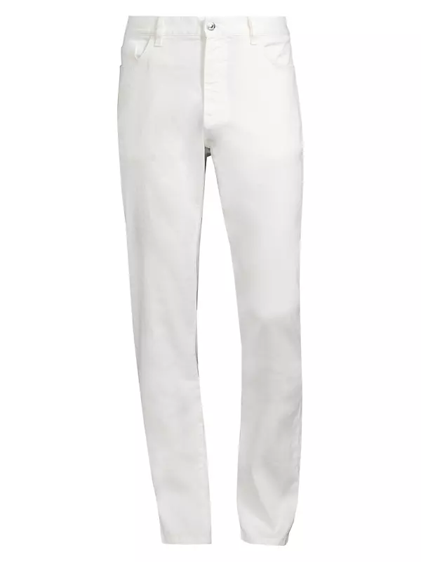 Zegna - White Cotton Stretch Five Pocket Jean