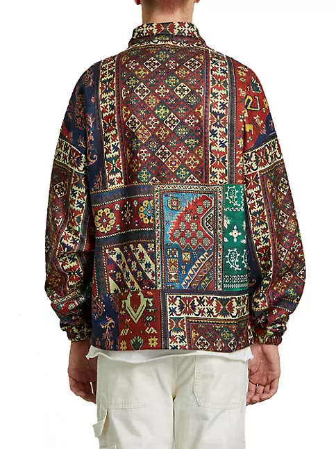 Tapestry Oversized Leather Denim Jacket - Ready to Wear