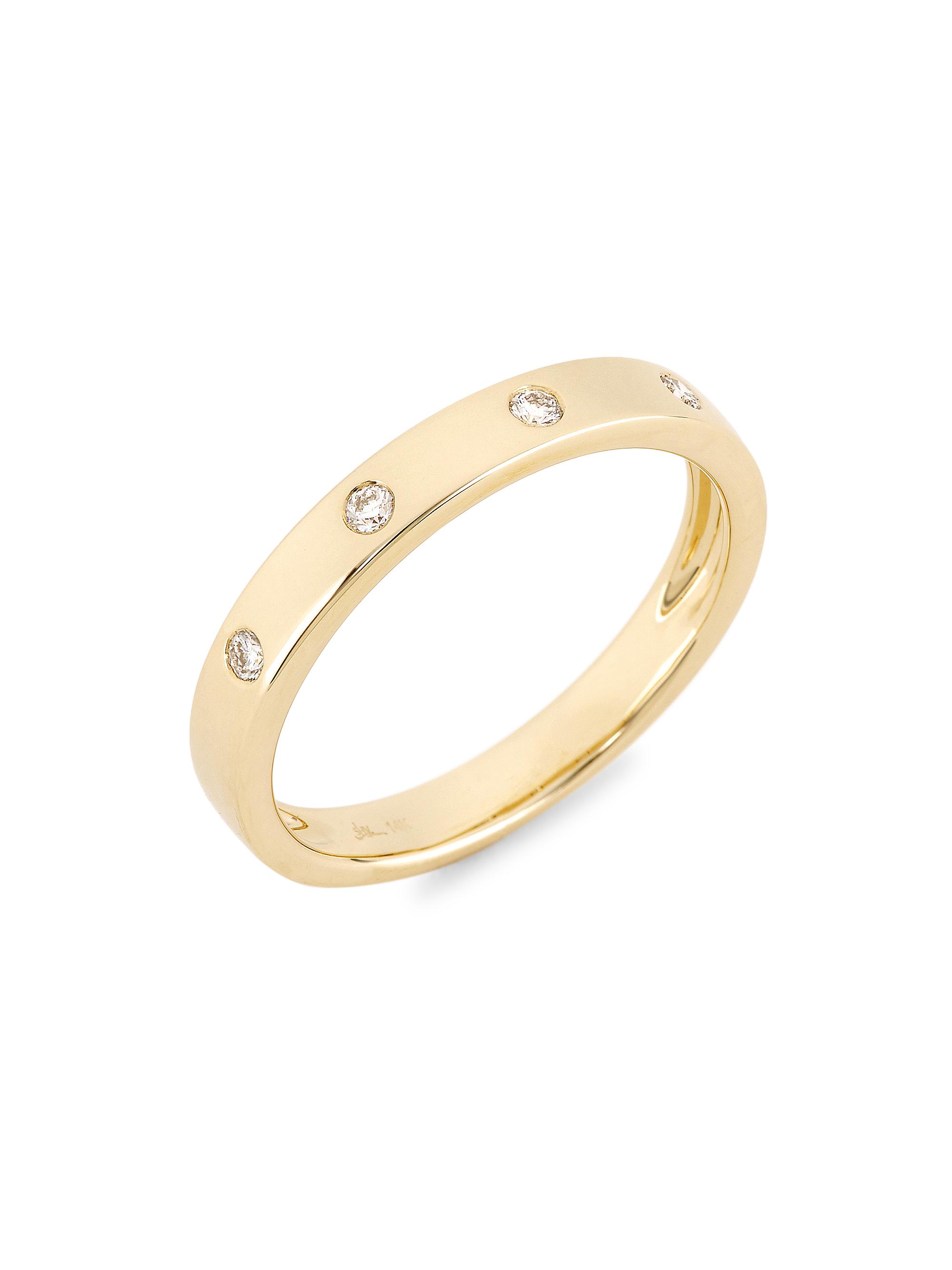 Saks Fifth Avenue Collection Women's 14K Yellow Gold & 0.0 TCW Diamond Band - Yellow