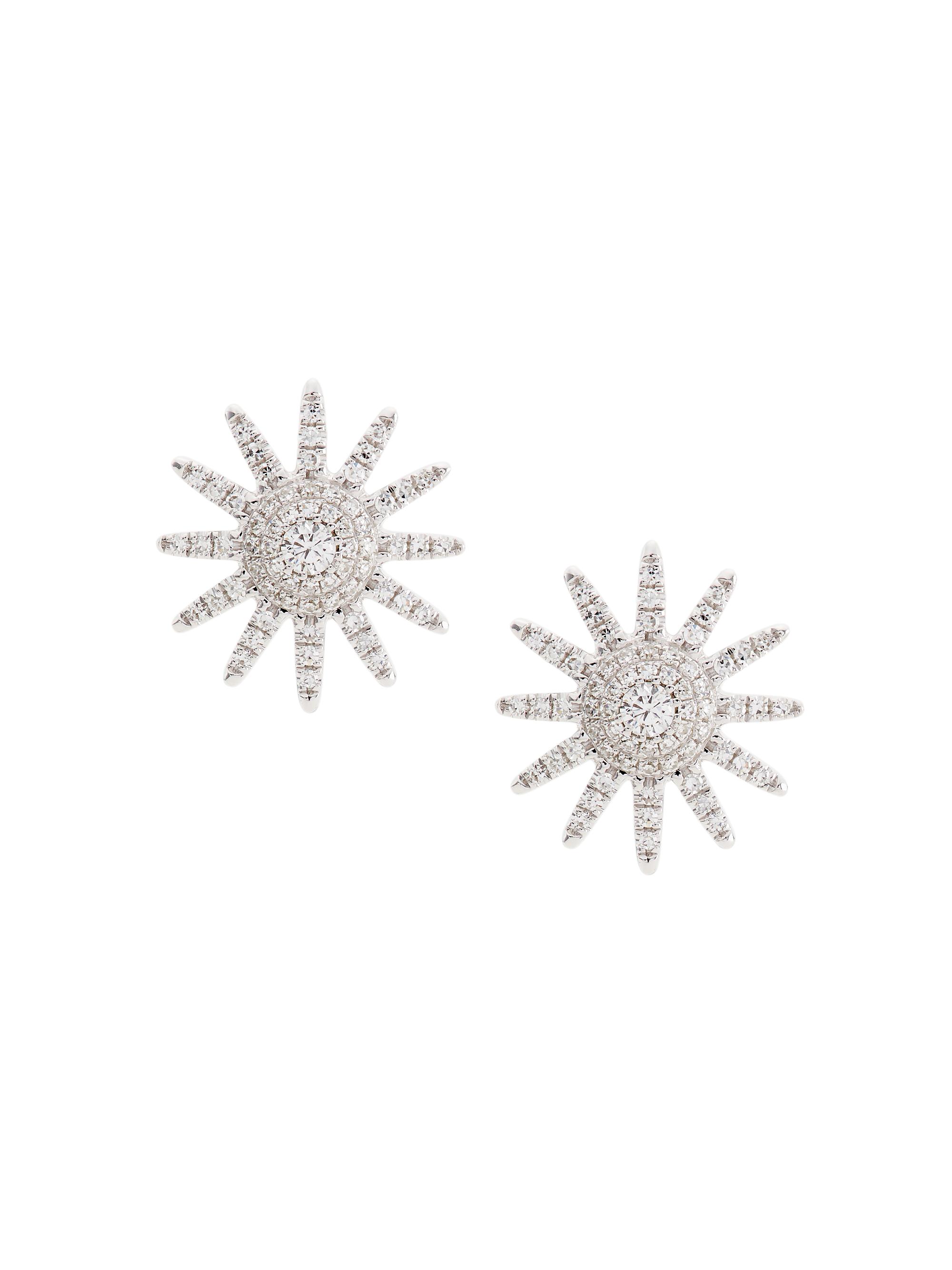 Saks Fifth Avenue Collection Women's 14K White Gold & 0.41 TCW Diamond Starburst Stud Earrings - White Gold
