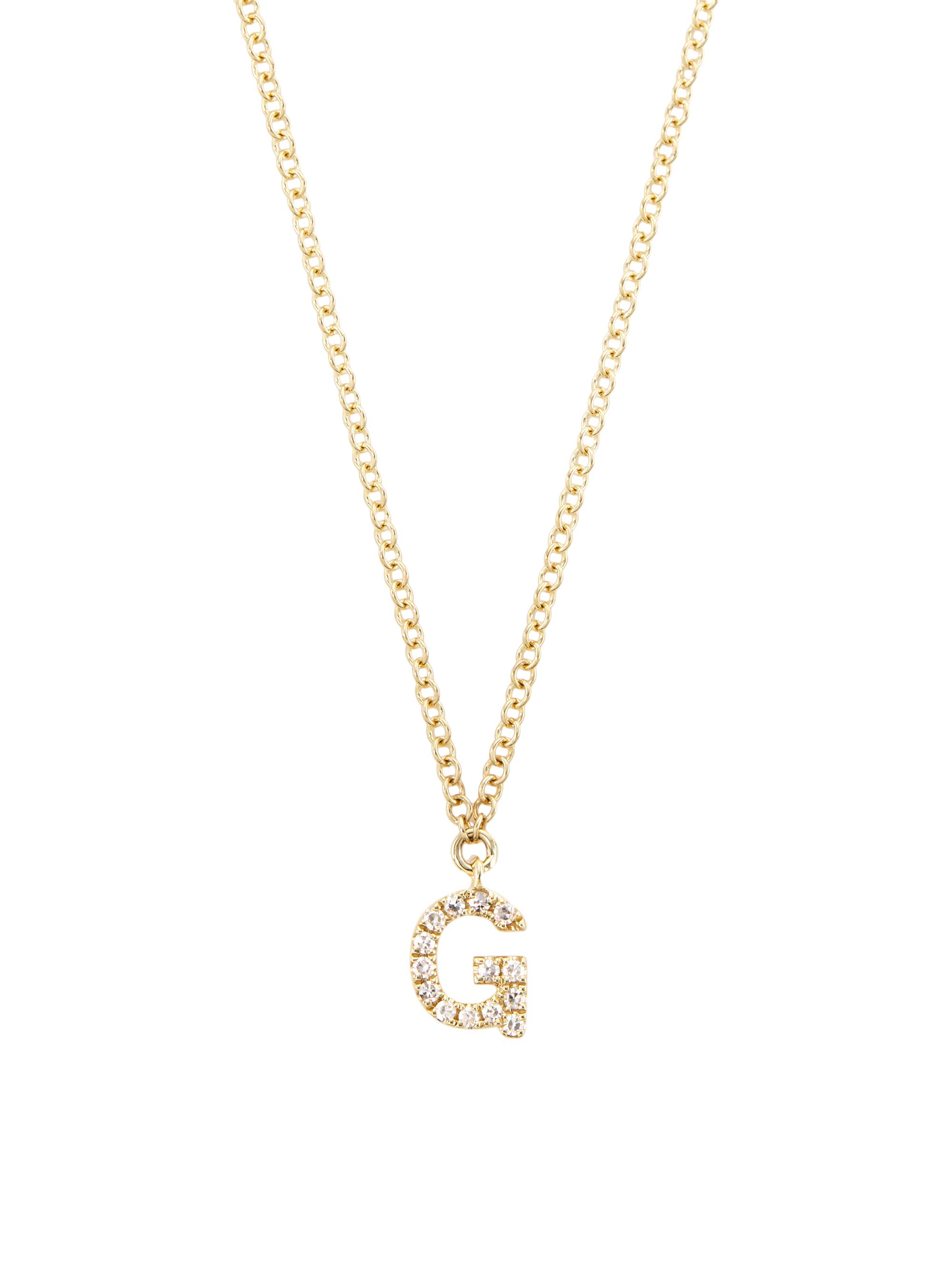Saks Fifth Avenue Collection Women's 14K Yellow Gold & 0.03 TCW Diamond Initial Pendant Necklace - Initial G