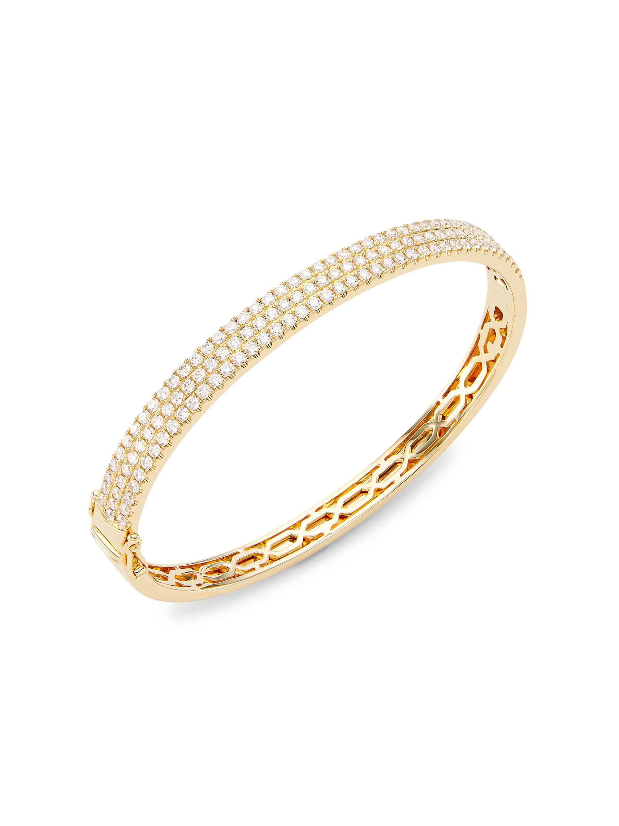 14K Yellow Gold & 0.38 TCW Diamond Bangle