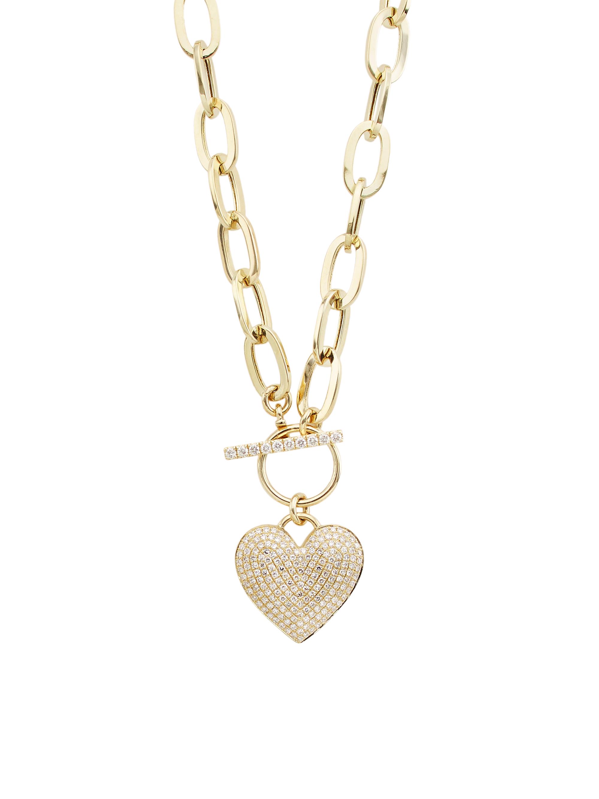 Saks Fifth Avenue Collection Women's 14K Yellow Gold & 0.5 TCW Diamond Heart Pendant Necklace - Yellow Gold
