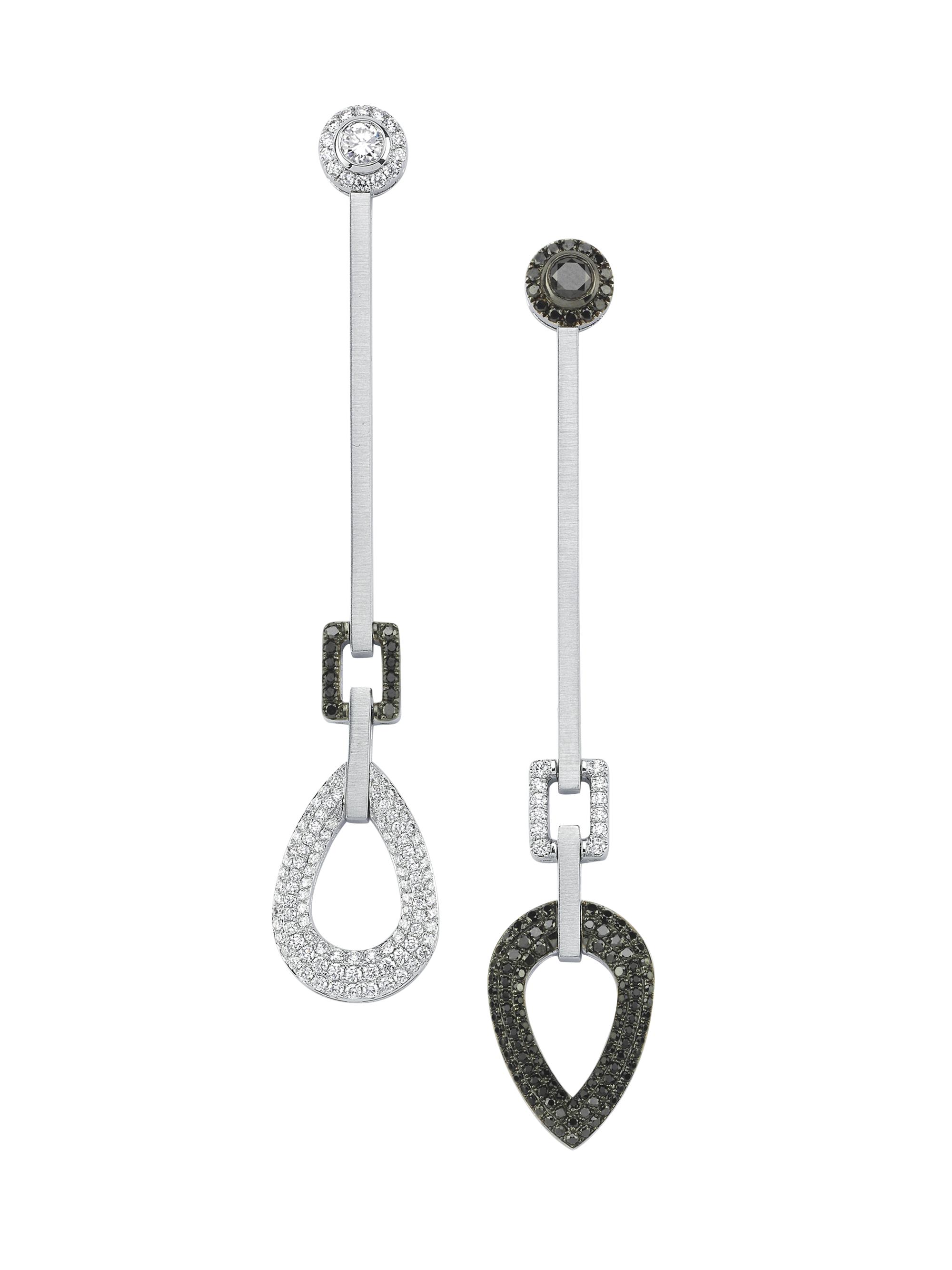 Danielle Marks Women's Akin 18K White Gold & Diamond Mismatched Drop Earrings - White Gold