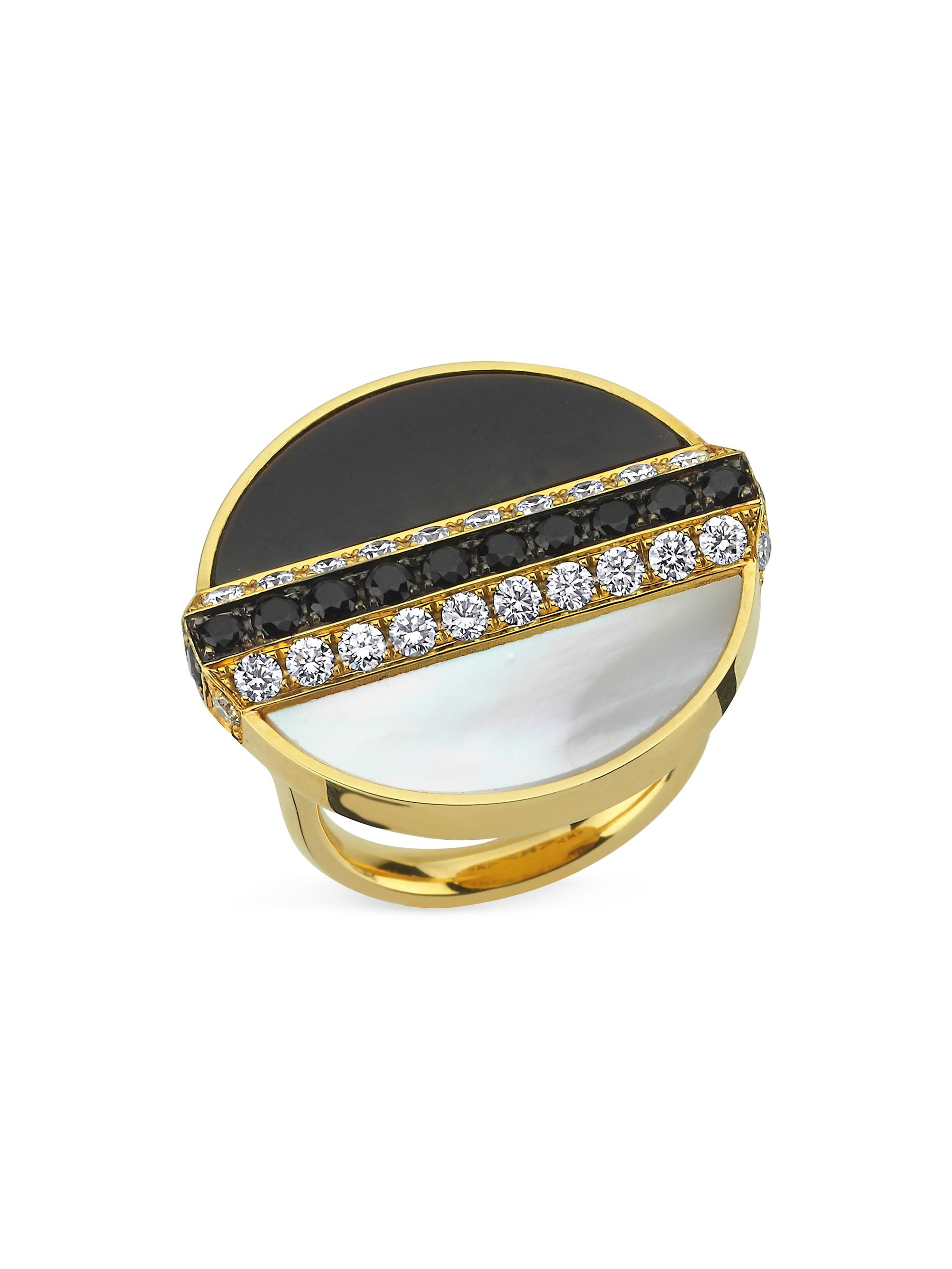 Danielle Marks Women's Luna 18K Yellow Gold, Mother-Of-Pearl, & Diamond Ring - Yellow Gold