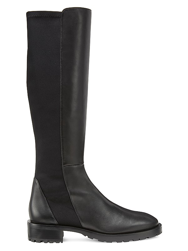 Shop Stuart Weitzman 5050 Stretch-Leather Knee-High Boots Shop Stuart Weitzman 5050 Stretch-Leather Knee-High Boots
