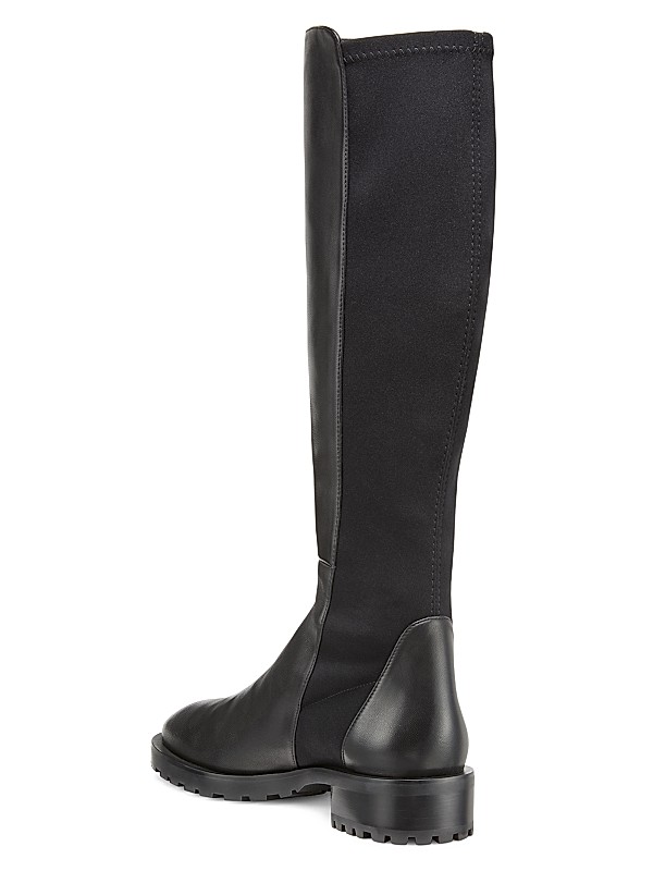Shop Stuart Weitzman 5050 Stretch-Leather Knee-High Boots Shop Stuart Weitzman 5050 Stretch-Leather Knee-High Boots